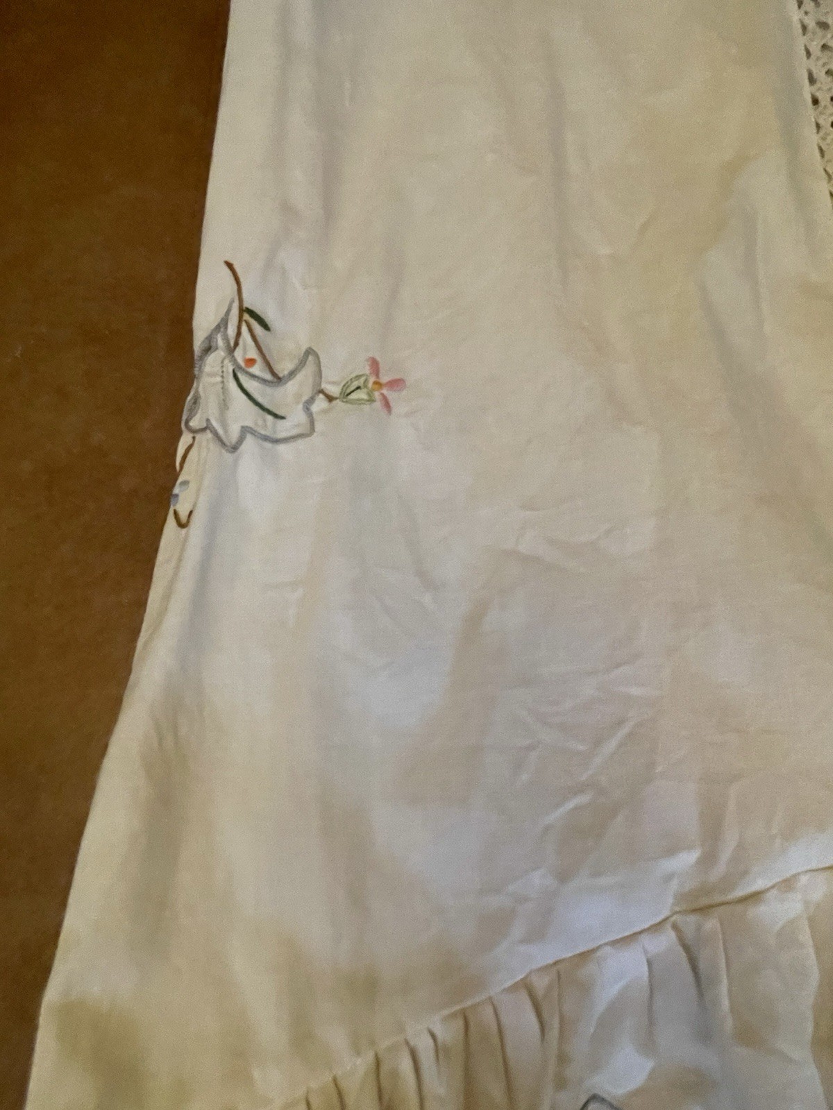 Handmade Tunic Embroidered Tablecloth M/L White Sleeveless