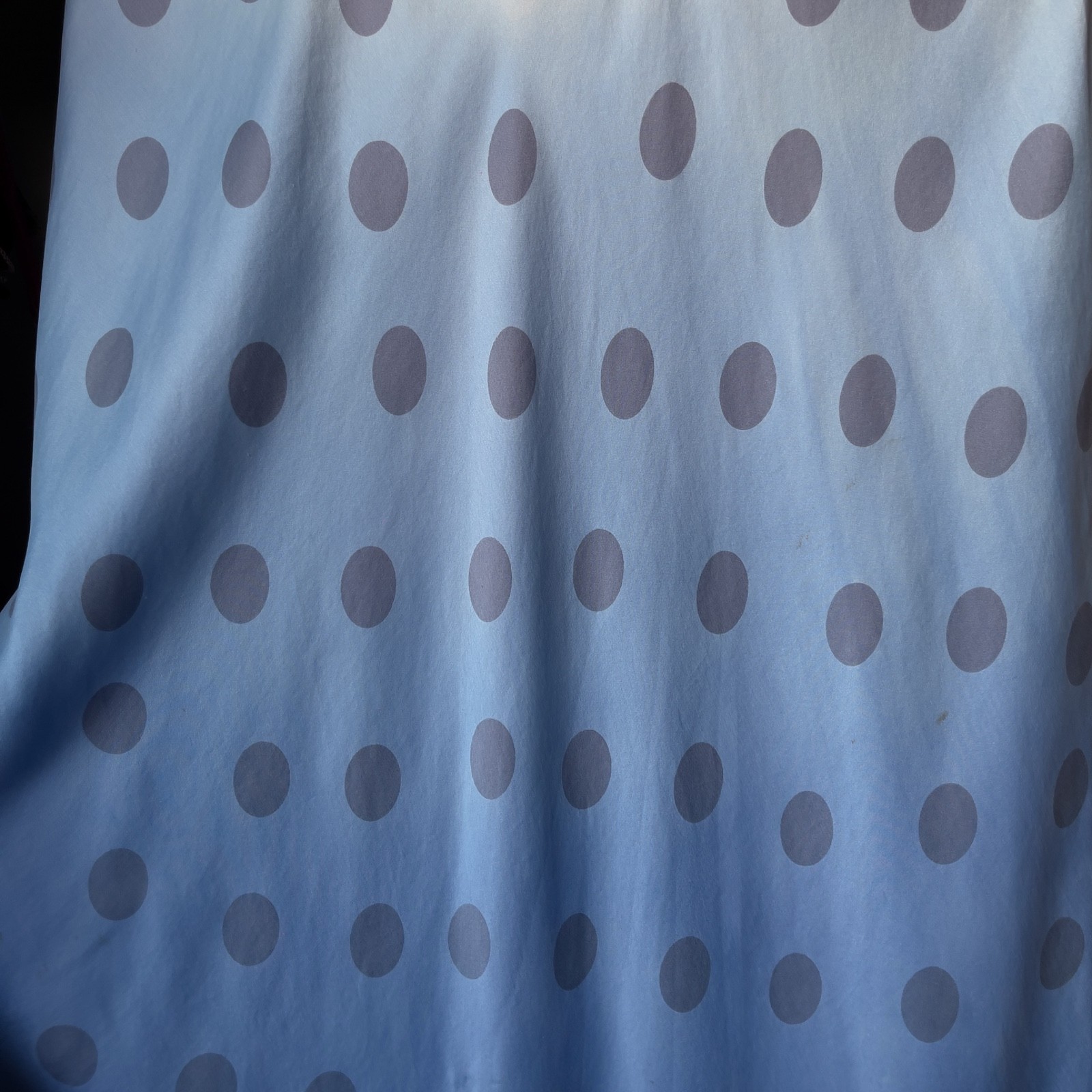 Vintage Pale Lavender & Hand-Dyed Blue Silk Polka Dot Slip Dress (S–M)