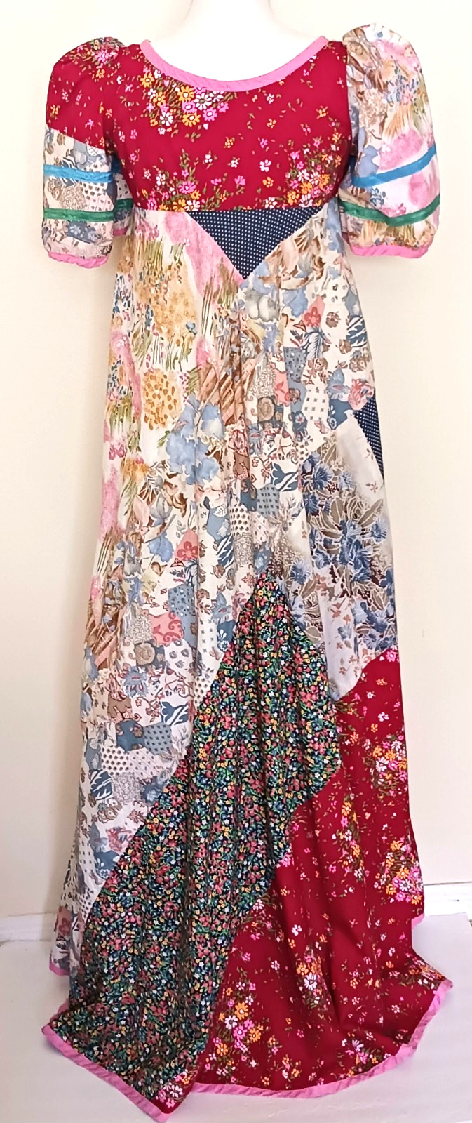 RARE Lord & Taylor VTG Young New Yorker Shop Multi Cotton Patchwork Maxi XS/S