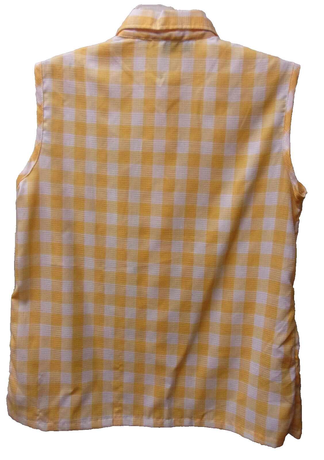 VTG 1980s Womens Size 13/14 Yellow Check MISS FASHIONALITY Button Up Shirt Top