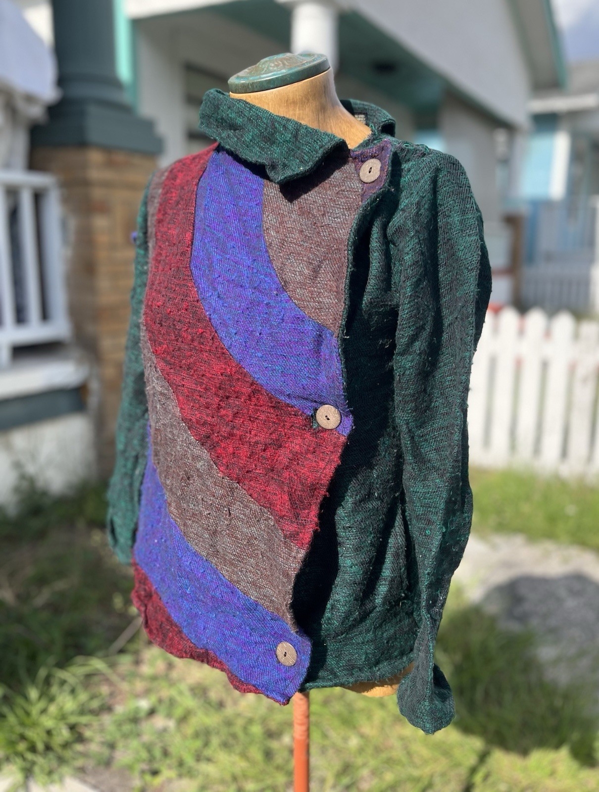 Vtg Lakhay’s Collection Hand Made Wool Sweater Made In Nepal Bohemian L/XL