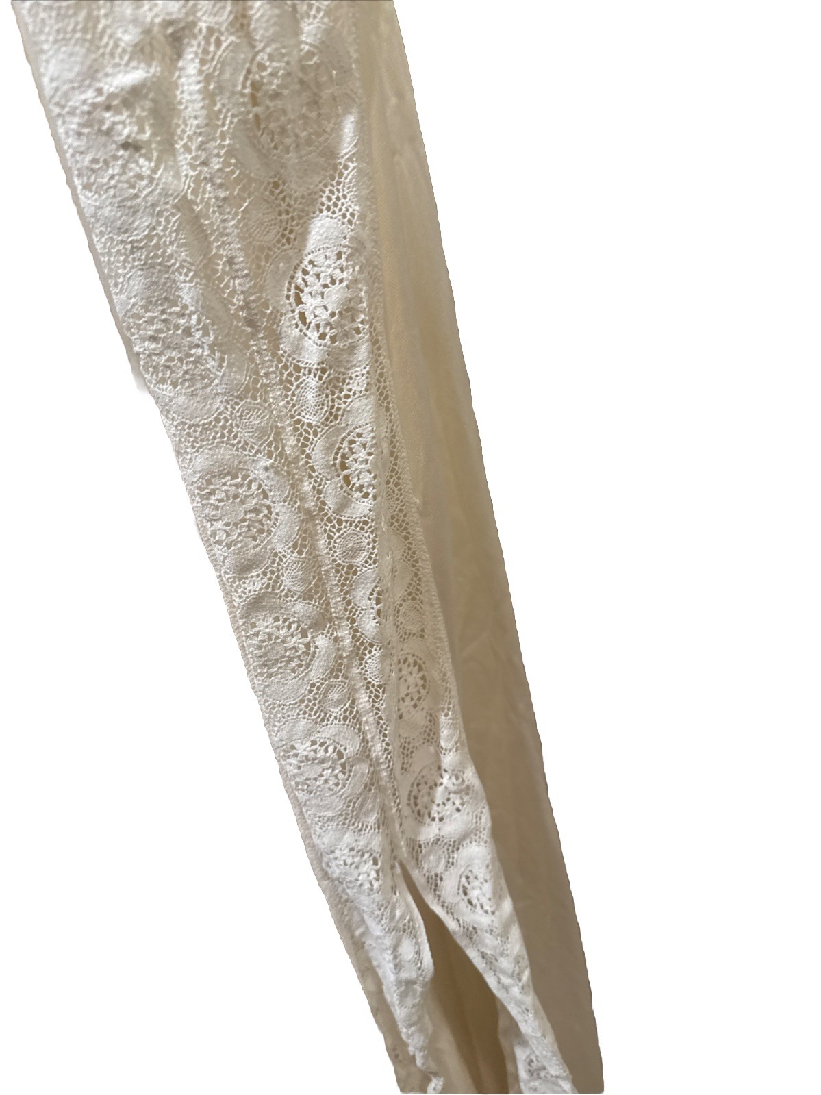 Vintage Gemma of France Ivory Lace Lingerie Dress Nightgown Peignoir Size 44 Lg