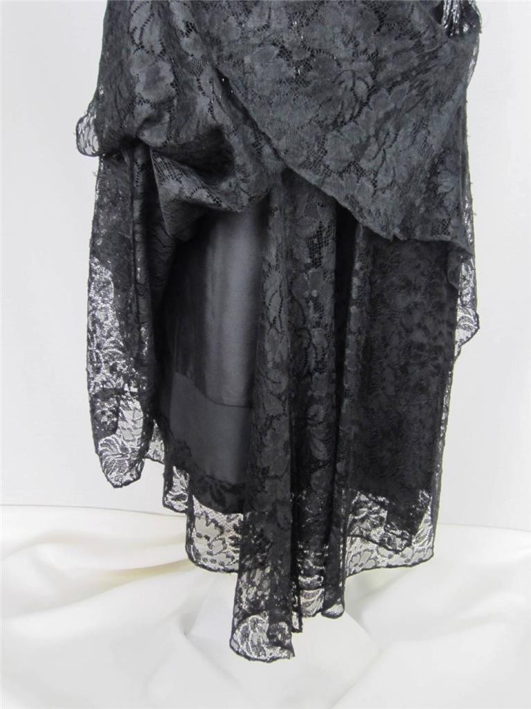 Flapper Dress, Gown Exquisite Beaded Black Lace True VTG 1920s – 30s Paris