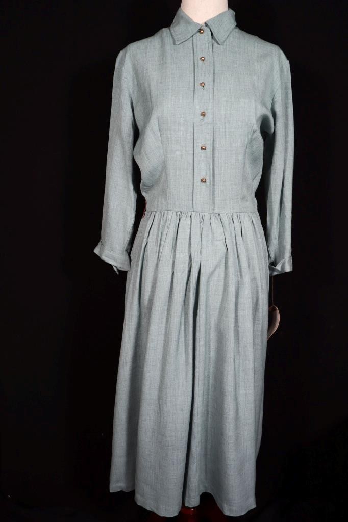 Rare Vintage Deadstock 1950&rsquo;S Light Teal Rayon Gabardine Dress Size 6-8 Ex Cond
