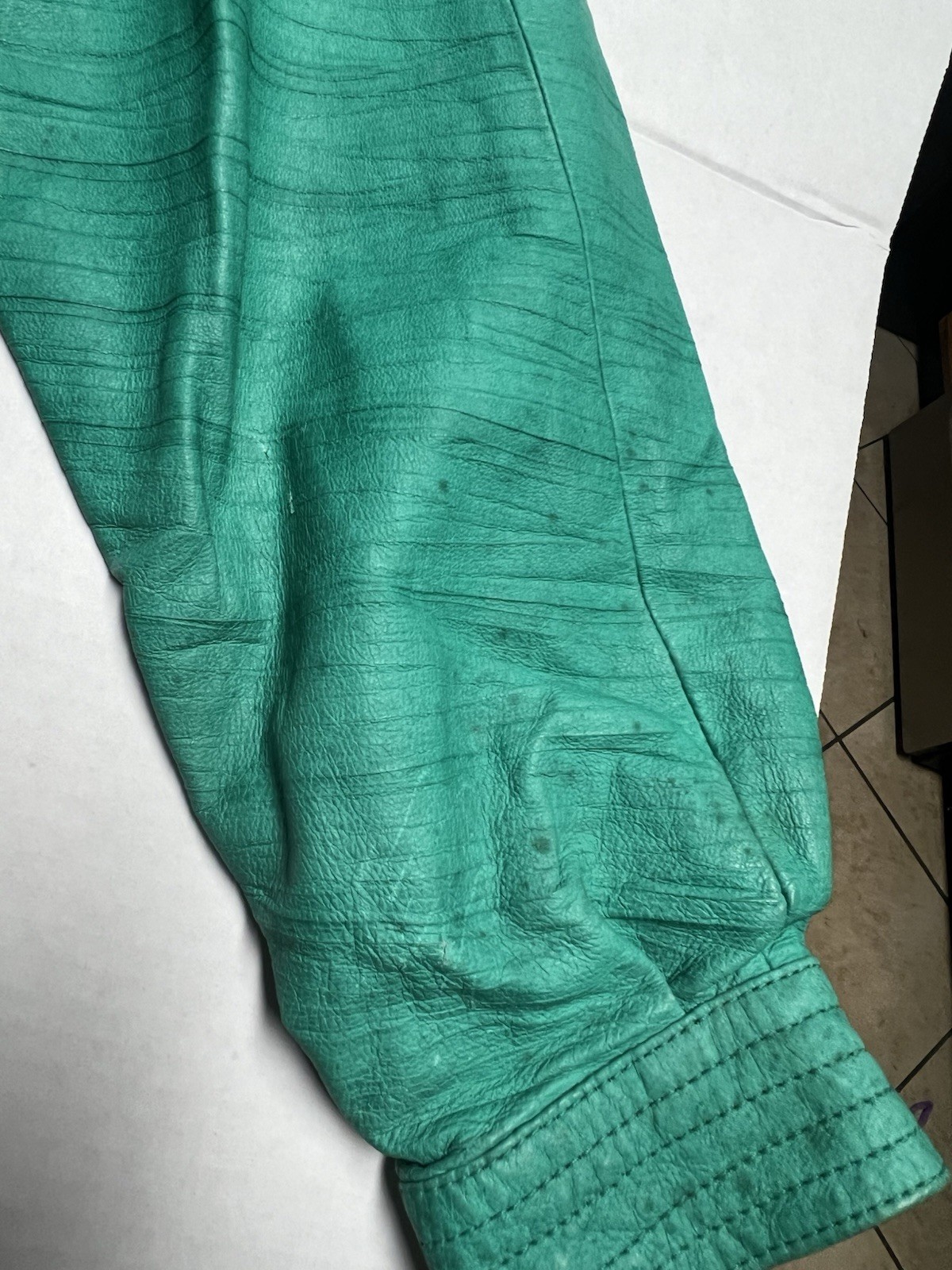 Vintage 80’s Split End Ltd. Leather Jacket Women’s Size 13/14 In Green