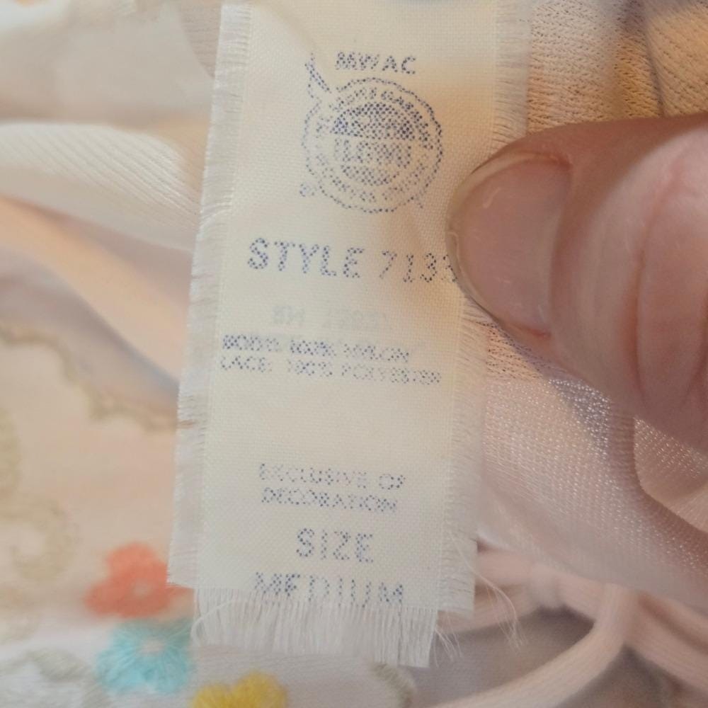 JCPenney Robe Womens Medium Peach Vintage 70s Floral Embroidery Lace-up Maxi USA