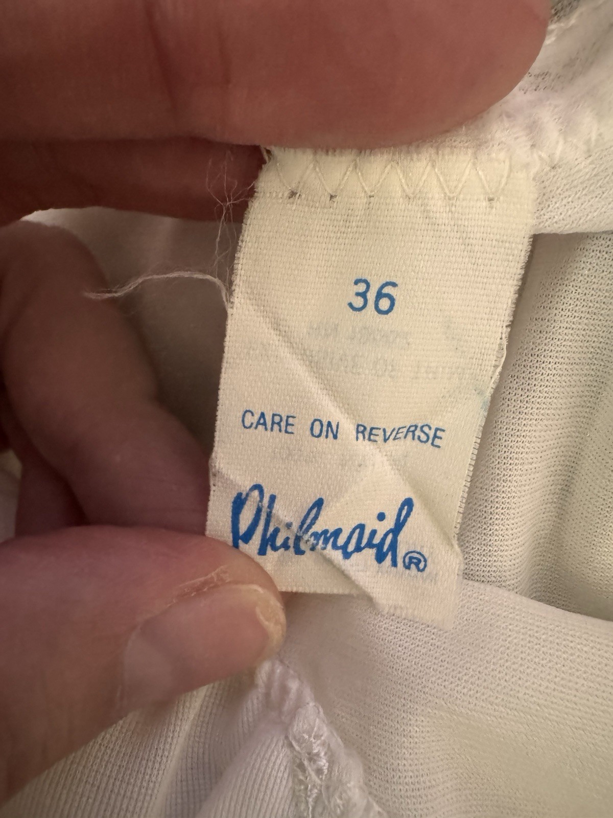 Vintage Philmaid White Nylon Full Slip Embroidered Lace Nightgown Size 36