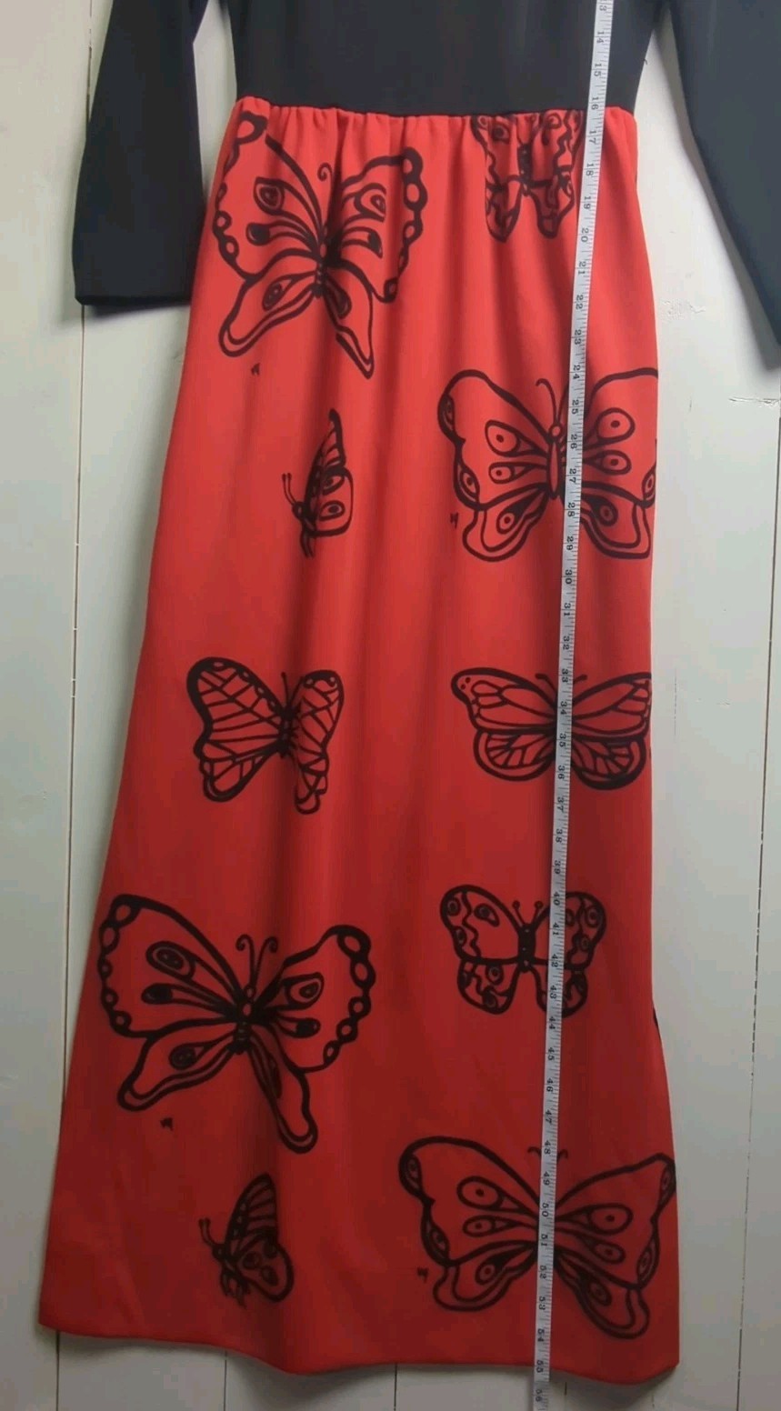 Vintage The Vested Gentress Hand Screened Print Butterflies Art To Wear Size 8