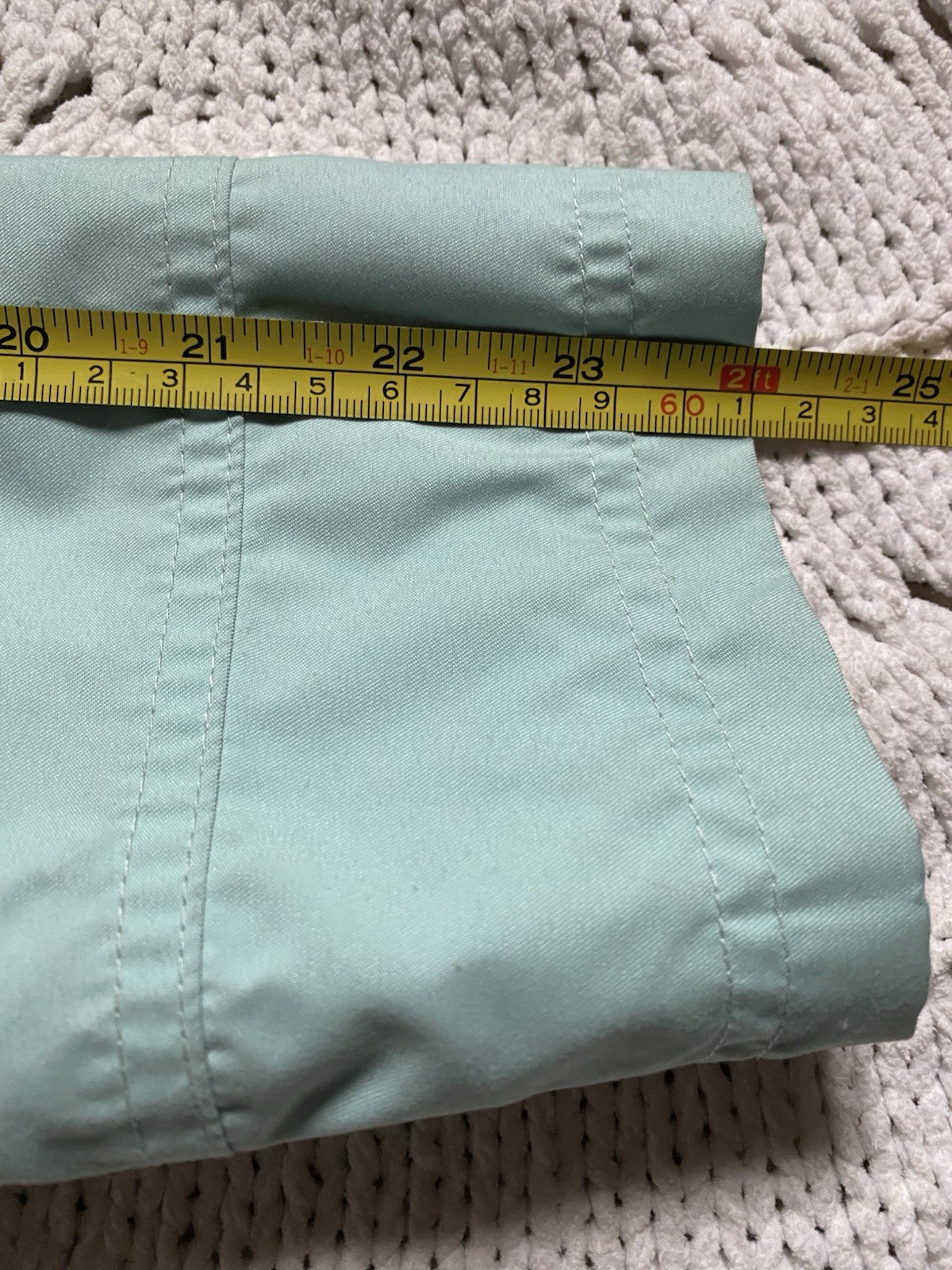 VTG Lands End Mint Green Lightweight Trench Coat Lined Button Up Women’s Medium