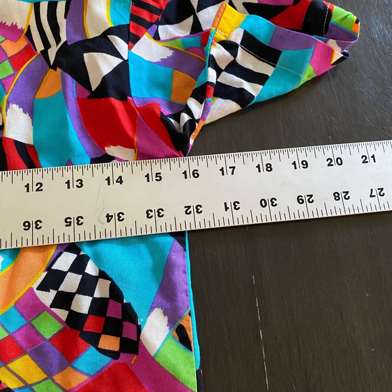 Vintage Abstract Geometric Button Up Made in USA – fits like small-xs
