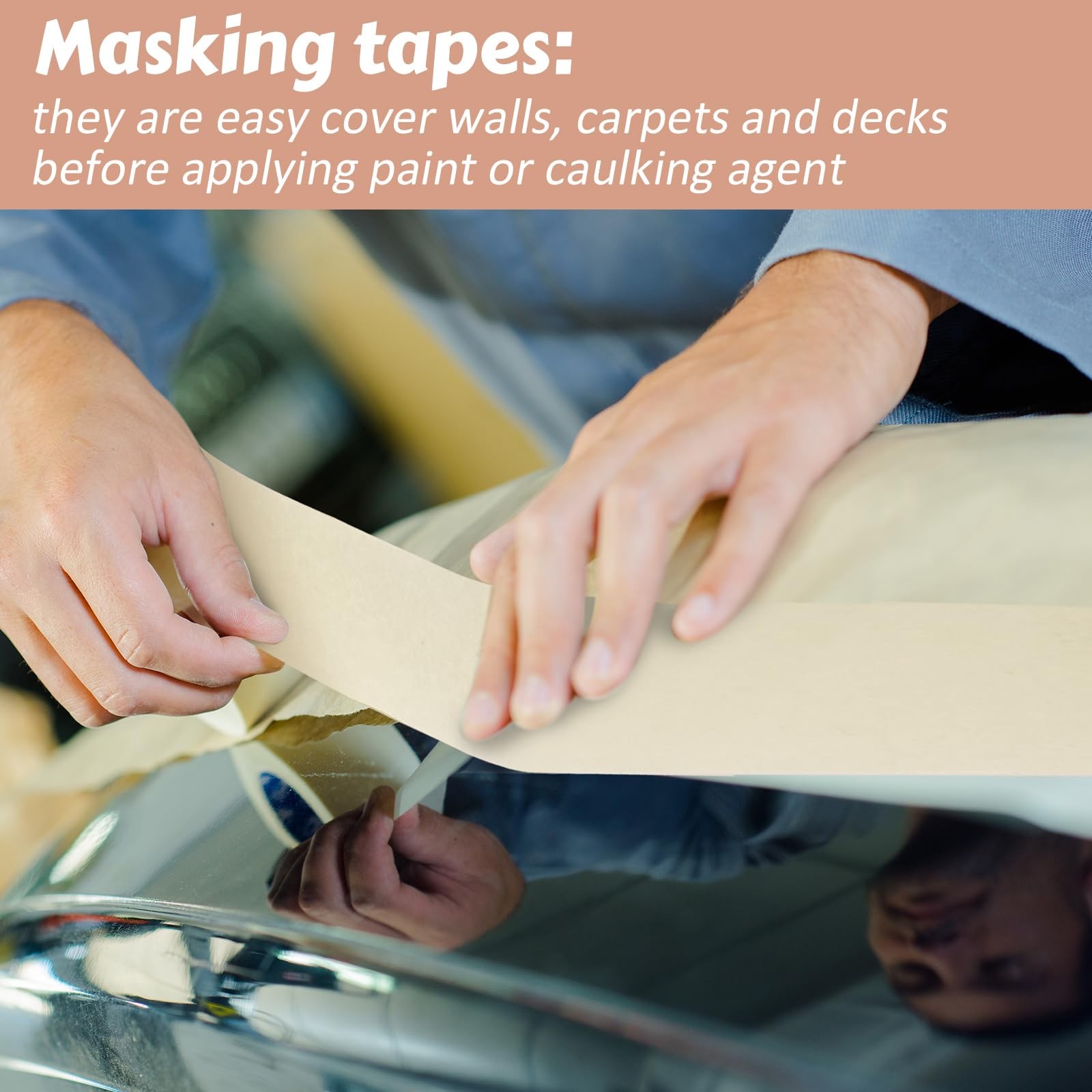Fainne 6 Inch x 55 Yards Masking Tape 3 Rolls General Purpose Painting Home
