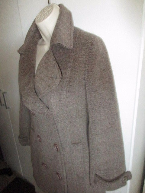 ALPACA SUPERFINE BROWN BUTTON UP COAT Condor Tips Women&rsquo;s Small Medium Maglia