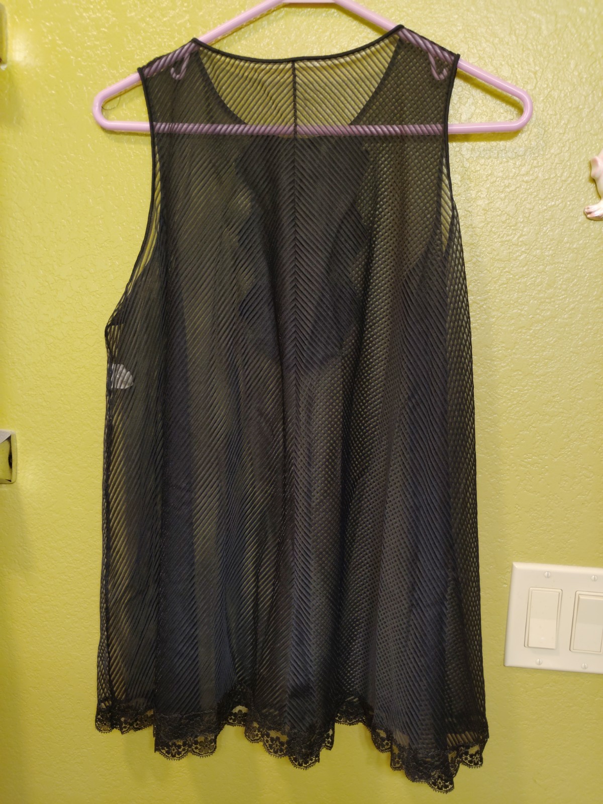 Vintage Gossard Artemis Black Nylon Sheer Lingerie Baby Doll Size Medium USA