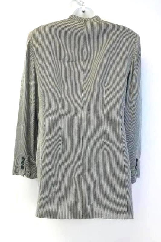 Vintage Emanuel Ungaro Women&rsquo;s Striped Jacket Sz 6 40 Black White Button Front