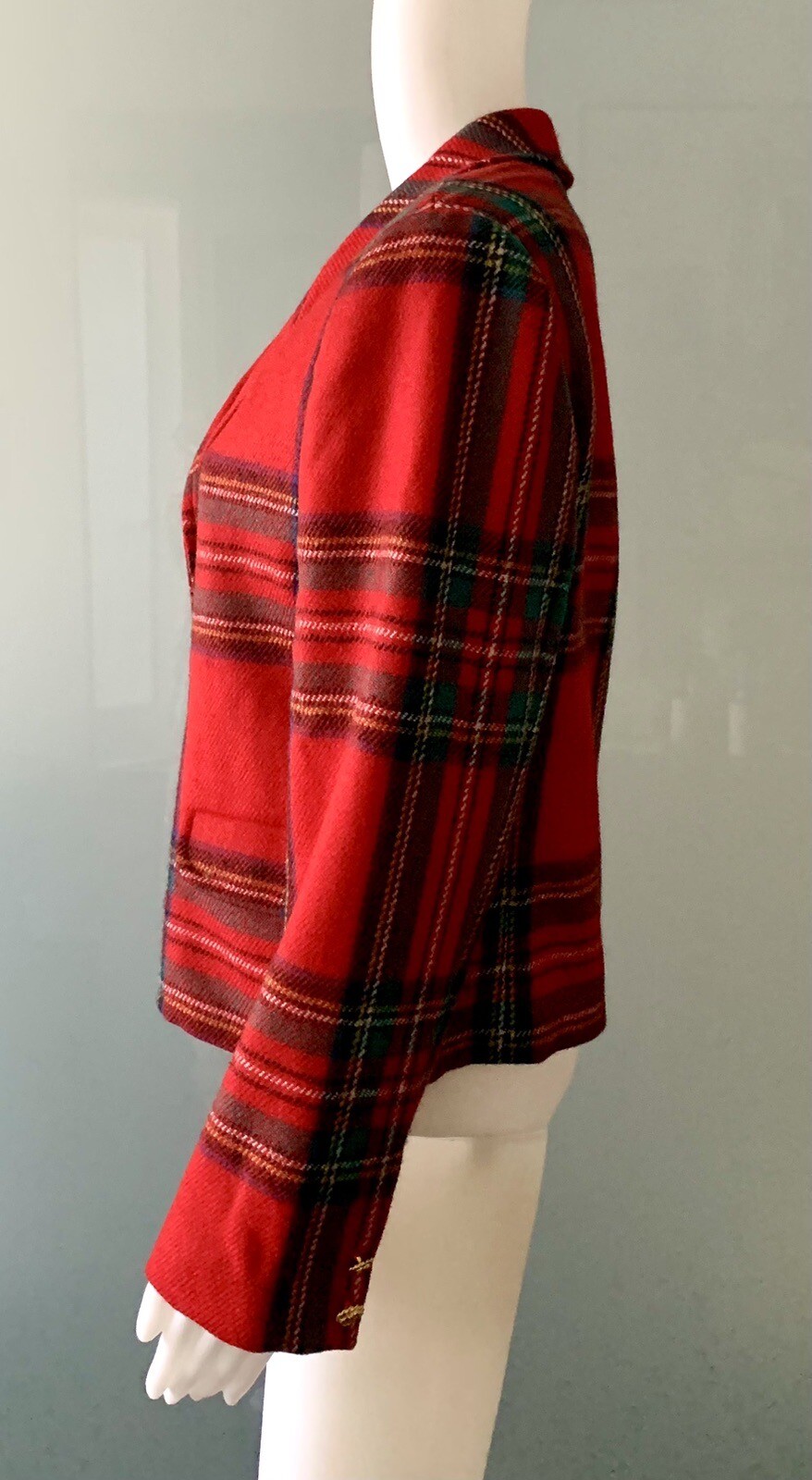 Vintage Ermanno Daelli / Scervino Red Tartan Cropped Jacket Size IT 40 US 4/6
