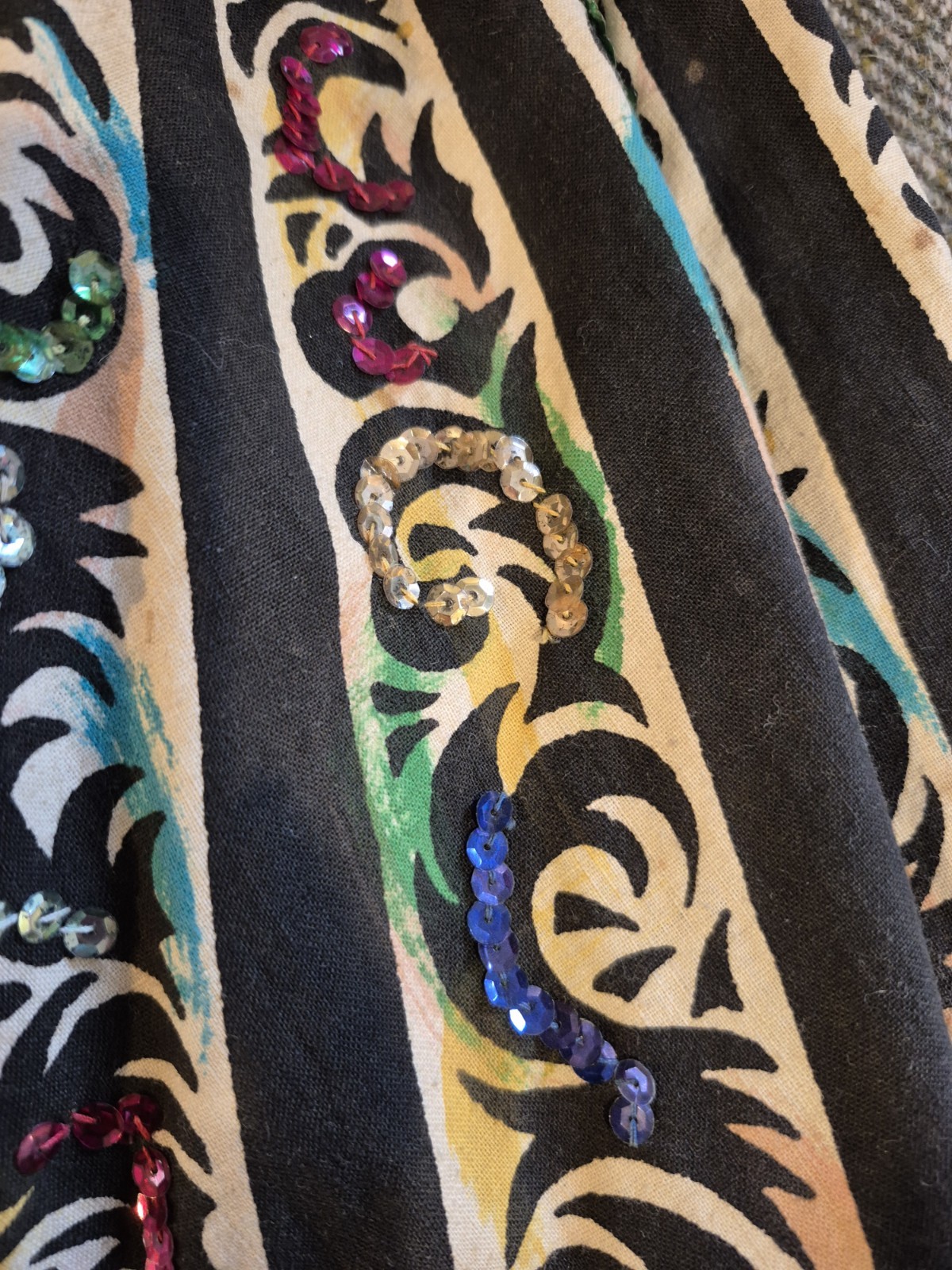 Vintage Maya De Mexico Original Circle Skirt Sequins