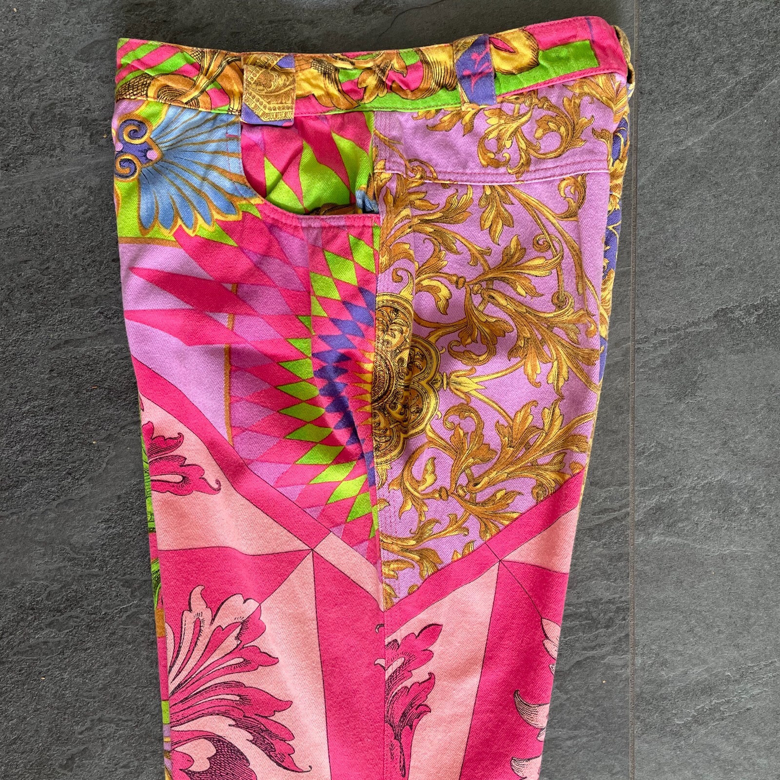 GIANNI VERSACE jeans w/ iconic Multibarocco print size IT 40 from S/S 1992