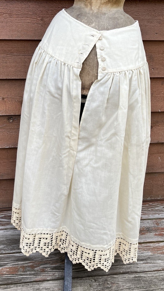 Victorian Cream Wool Petticoat with Crocheted Trim, Ladies, Girls
