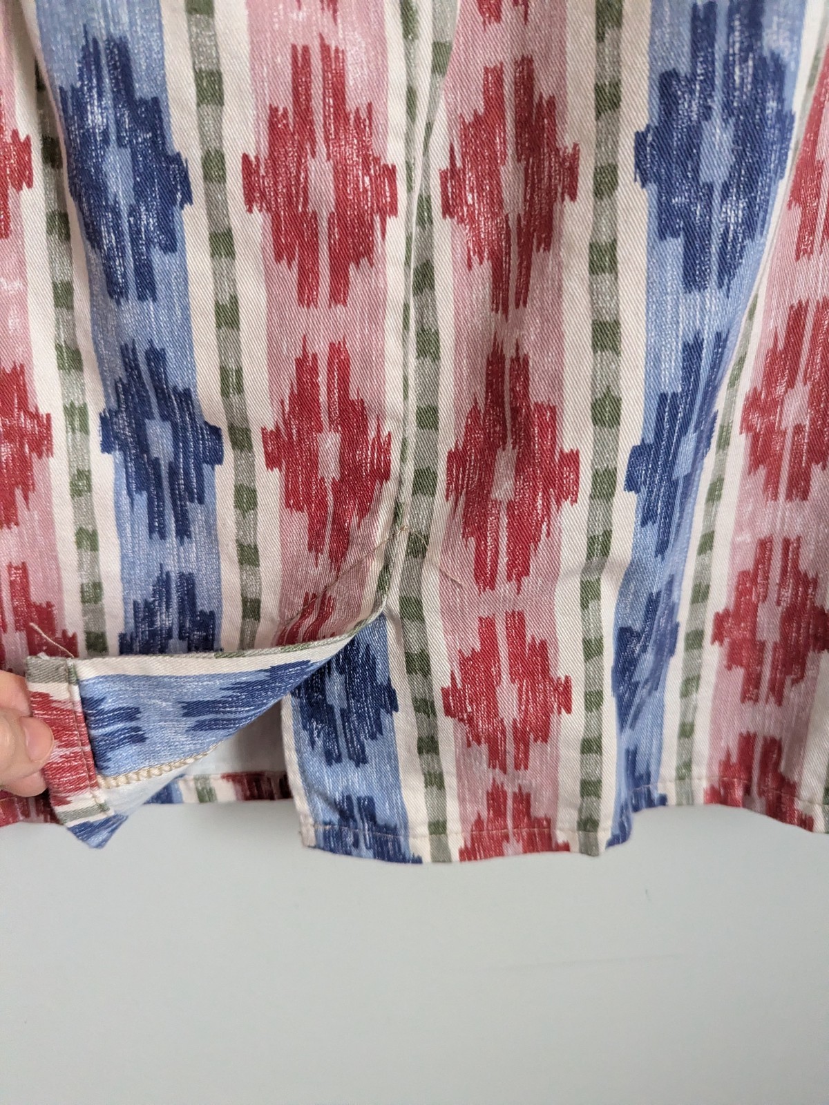 Vintage 80s Western Short Skirt 100% Cotton Aztec Boho Rodeo USA Cowgirl Mini M