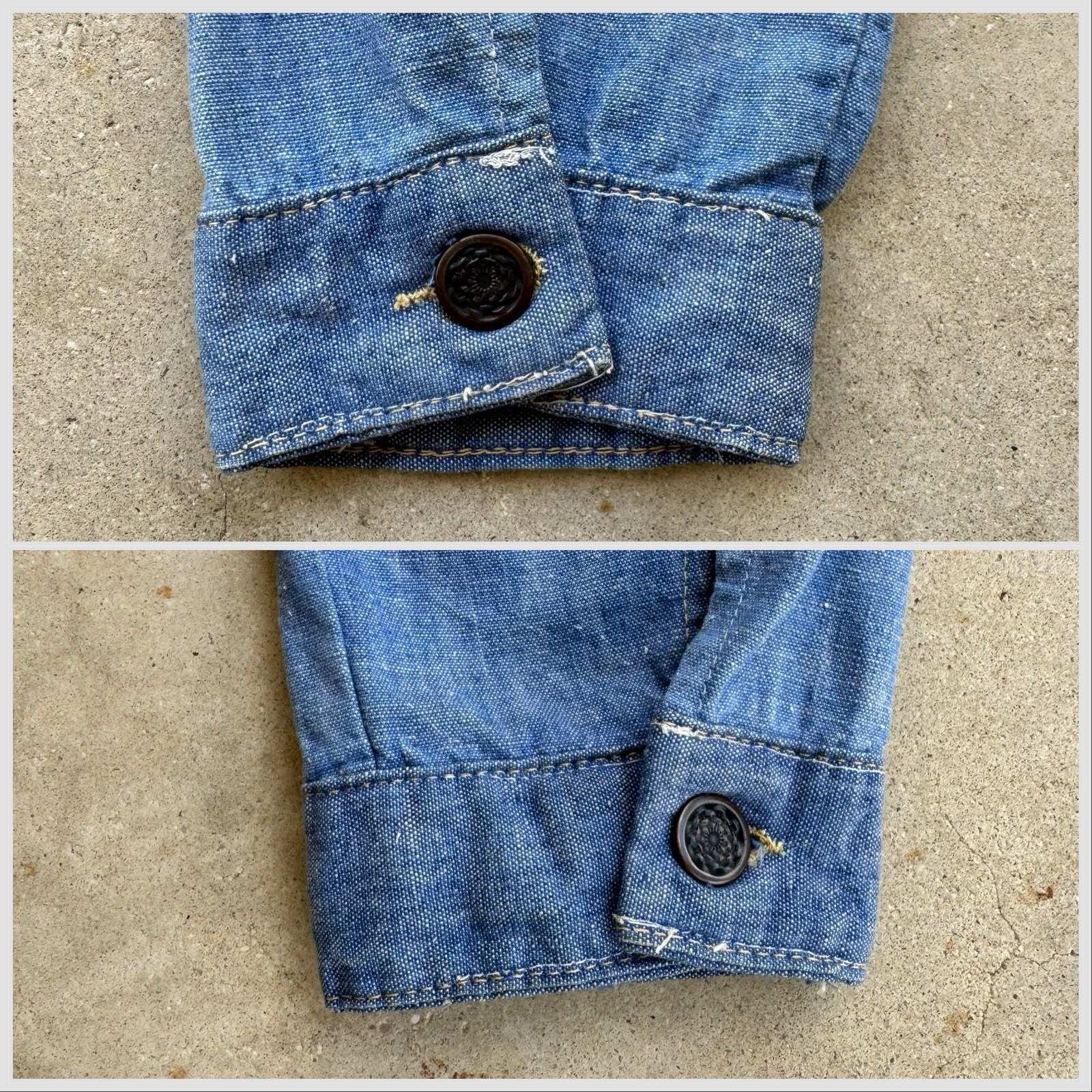 1970s Embroidered Chambray Jacket Floral Western Trucker Cotton Mexico S/M VTG