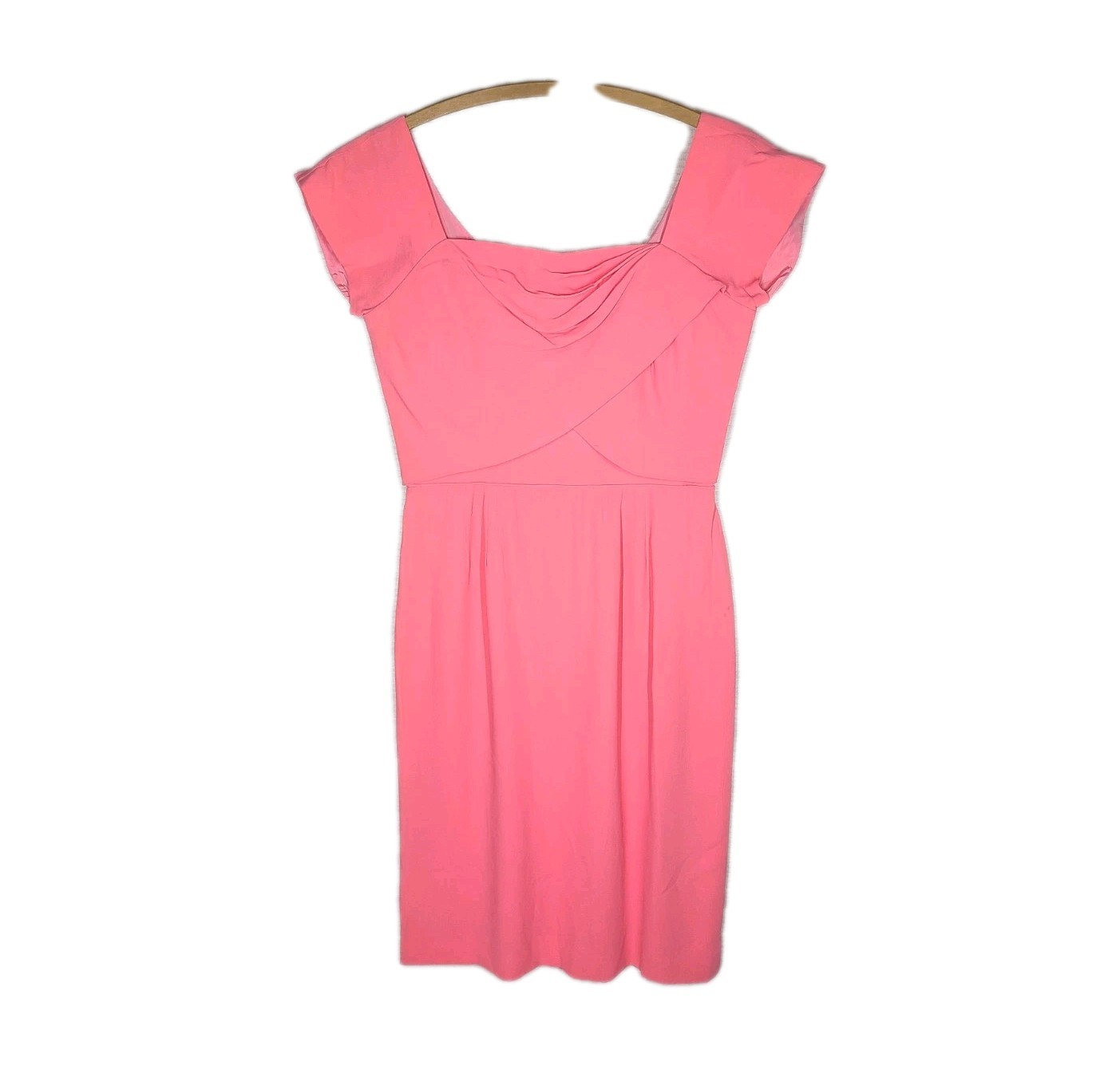 Vintage 60s Pink Crepe Dress Dorothy OHara Drape Metal Zip M L Wiggle Vlv Pinup