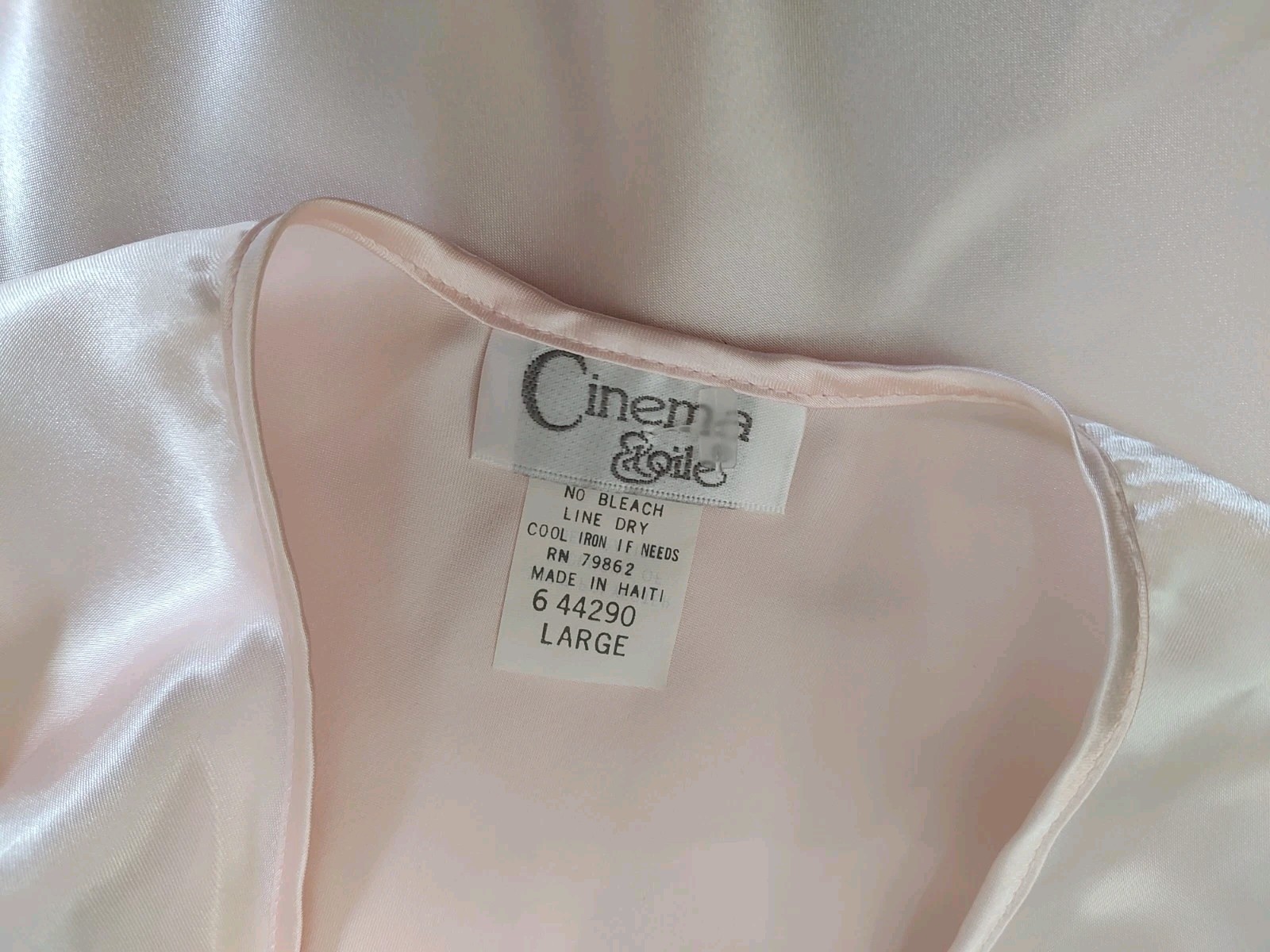 Vintage Cinema Etoile Cami Satin Camisole Top Liquid Shine Blush Pink NOS Sz L