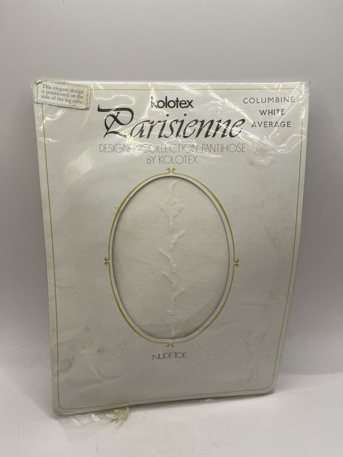 Kolotex Parisienne Pantyhose Bandarole COLUMBINES White Average Stockings