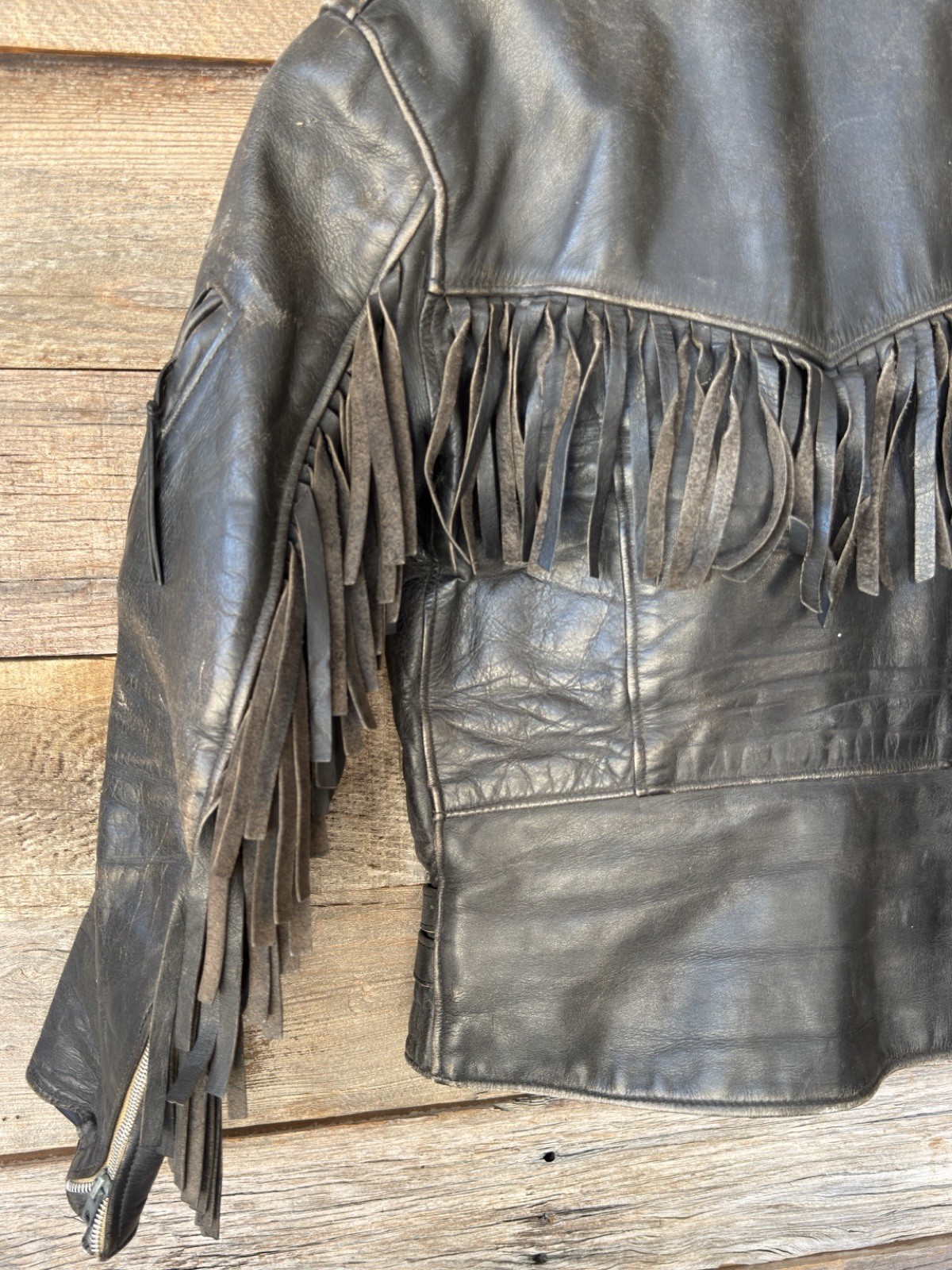 Vintage Rivett’s London Fringed Leather Motorcycle Jacket | 59 Club & BSA Pins
