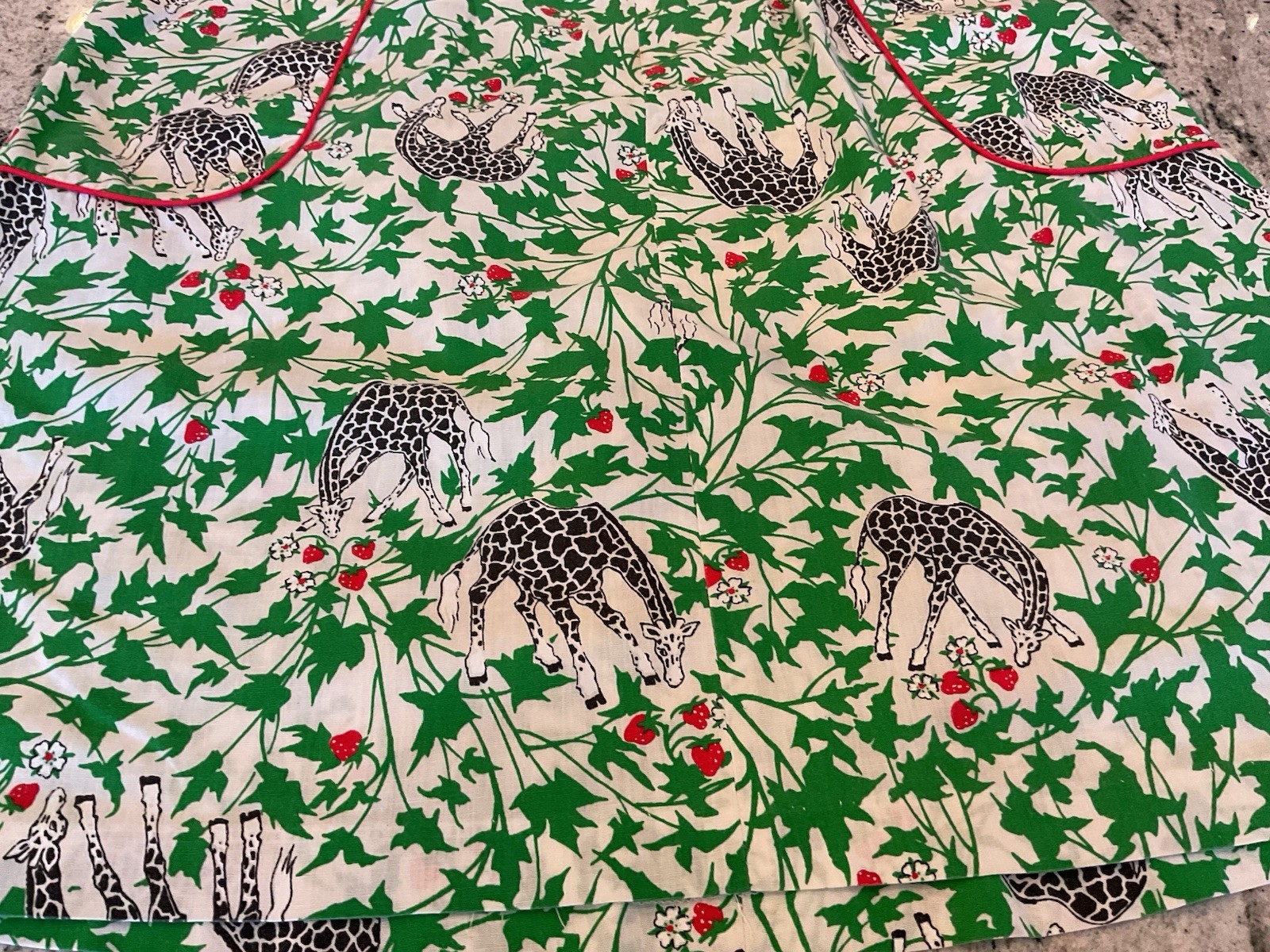 Vintage Peter Popovitch Leafy Strawberry Giraffe Skirt M