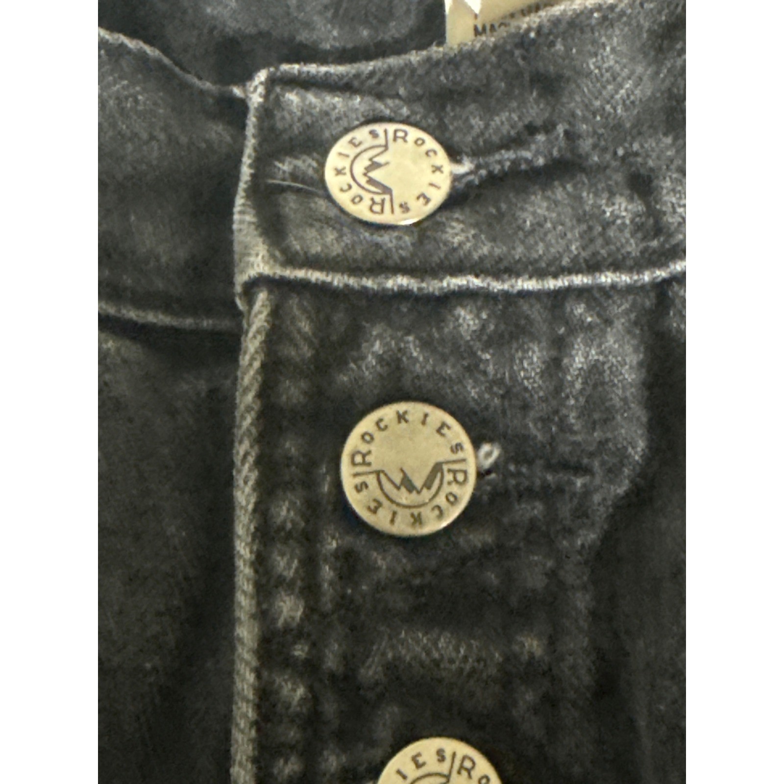 Vintage Rockies High Waisted Button Fly Black Western Jeans 29/9 1226216