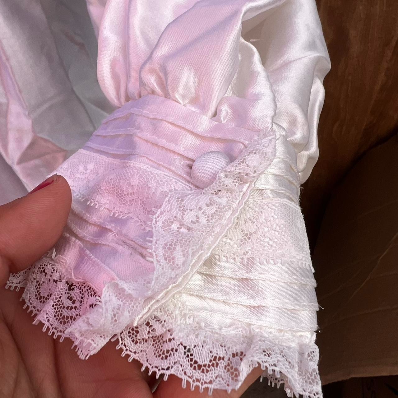 Vintage Gilligan O&rsquo;Malley Victorian Satin Nightgown Dress white Cottage Core