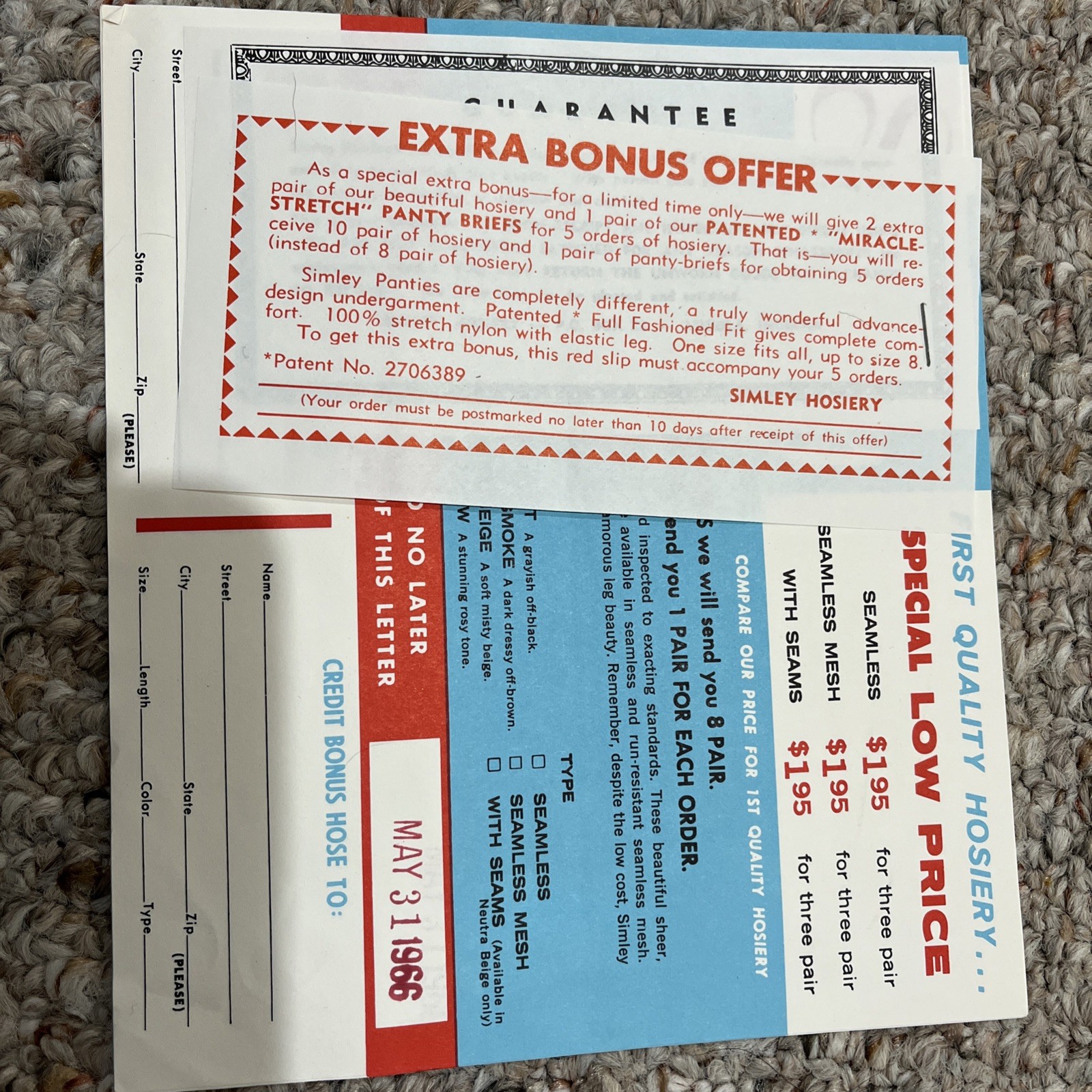 Vintage 1966 Shirley Modes Mail Order Full Fashioned Nylon Stockings Rose Glow