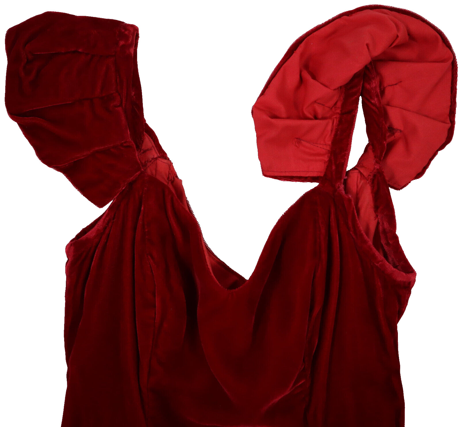 Vtg 80s Hand Made Women’s Jrs XS 0 2 Red Velvet Fit & Flare Party Dress Corset