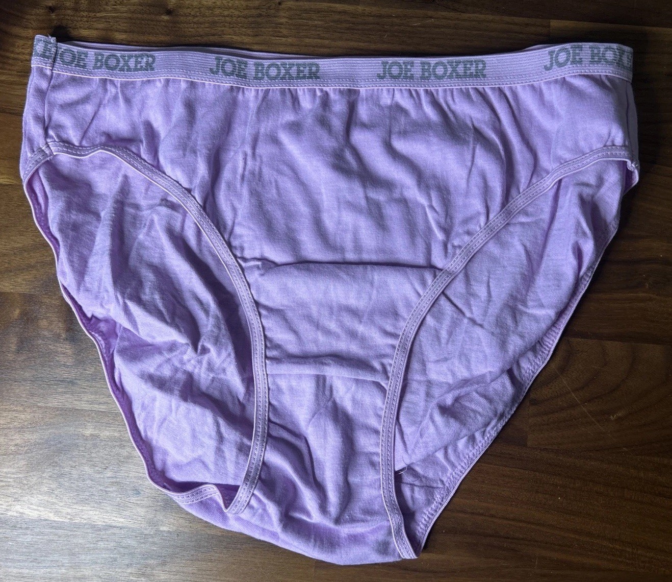 Vintage Joe Boxer Bikini Panties 100% Cotton Lilac Size 7 Logo Band Kmart