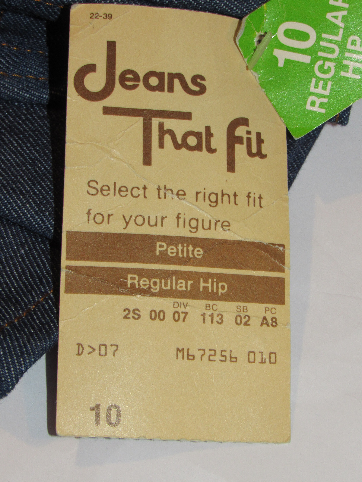 VTG 1970s SEARS UNUSED WOMEN&rsquo;S JEANS! &lsquo;JEANS THAT FIT&rsquo;! 10 PETITE/REGULAR HIPS