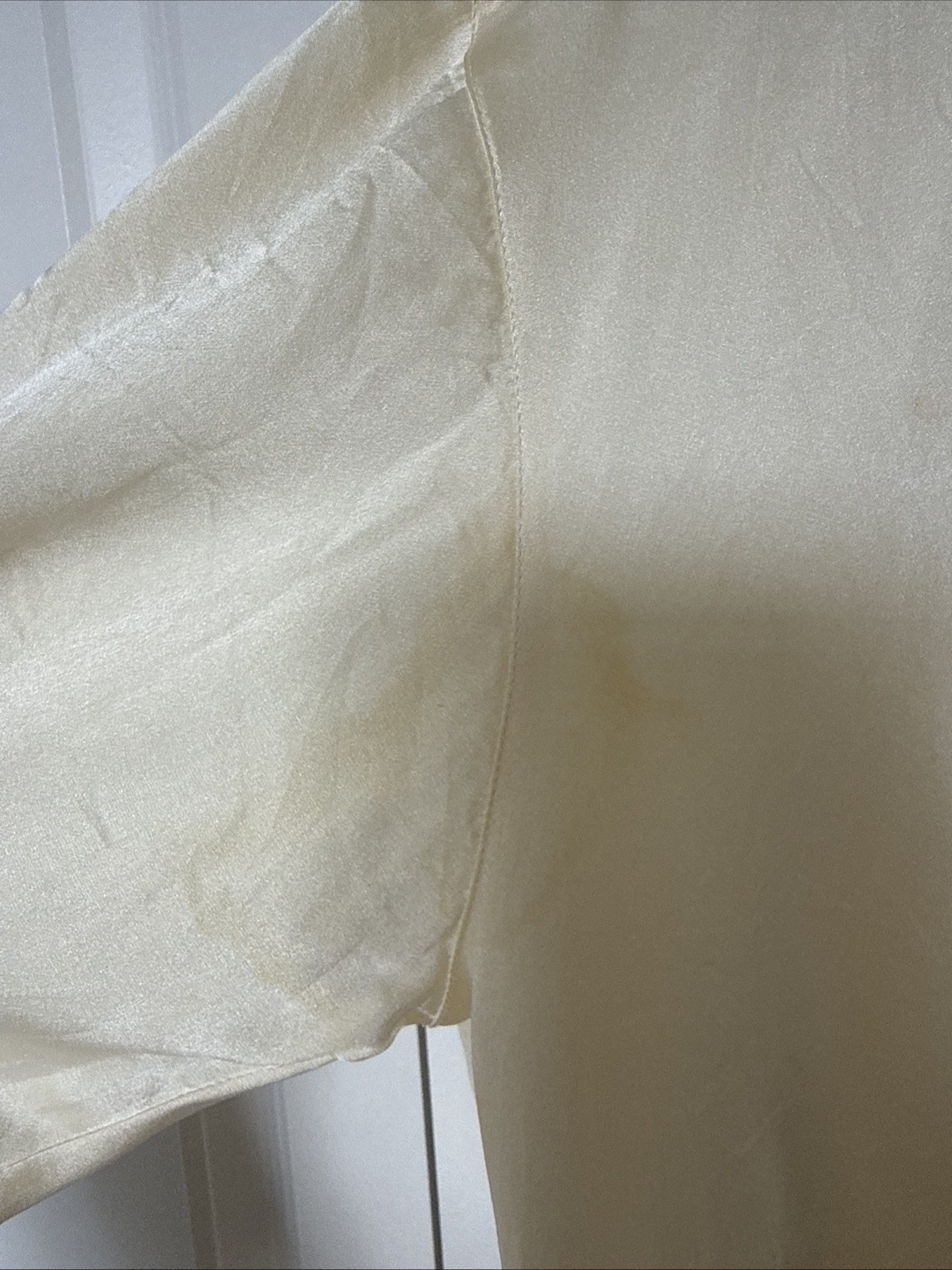 Vintage Alexandria 100% Silk Blouse Cream Ivory Size 6 Luxury Longsleeve