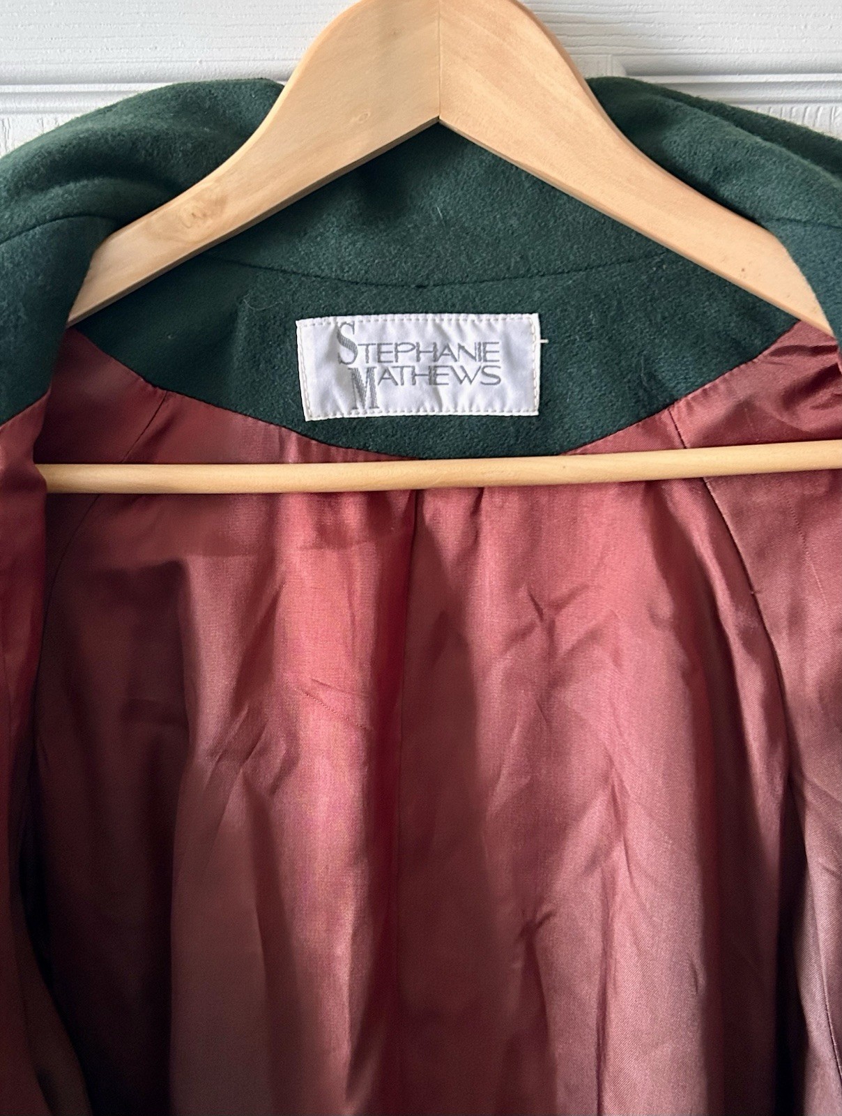 Stephanie Matthews Vintage Emerald Green Cape Coat 100% Wool Made in USA Sz XXL