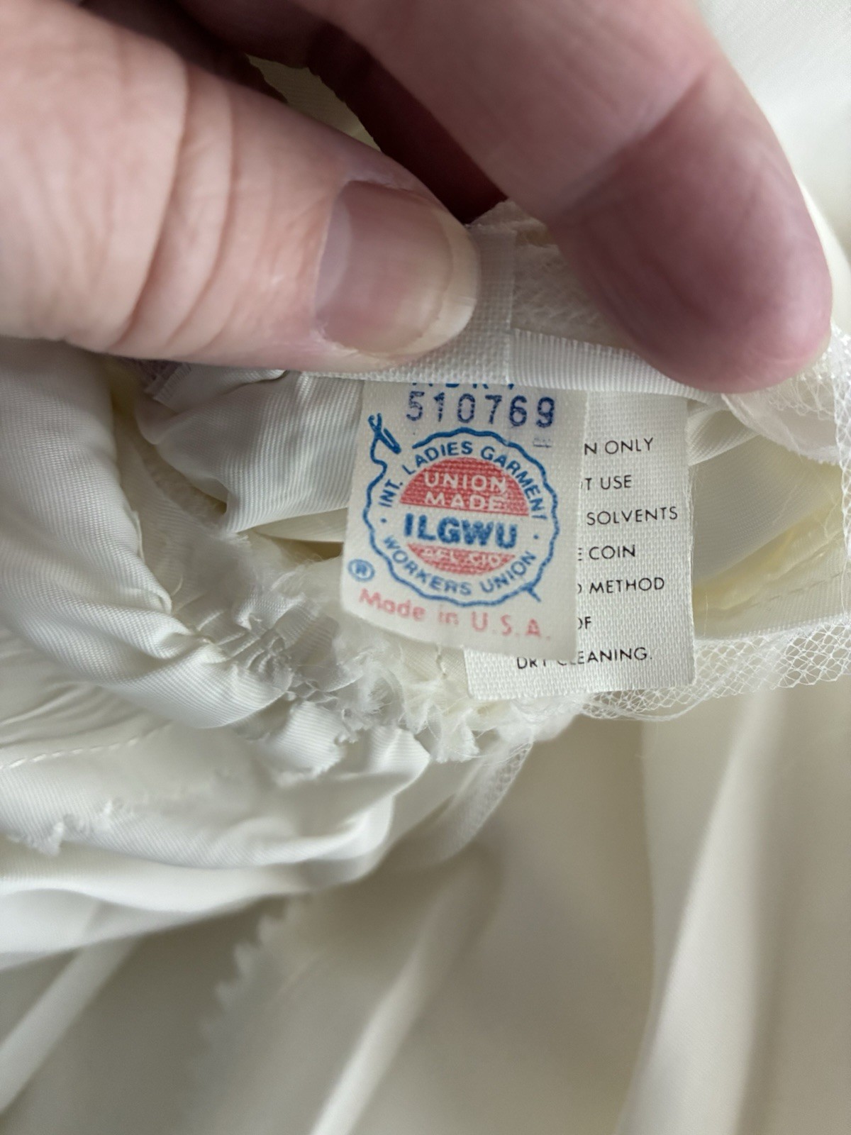 VTG ILGWU Victorian Wedding Dress Gown Sweetheart Neck with Train/Veil 8 Ivory