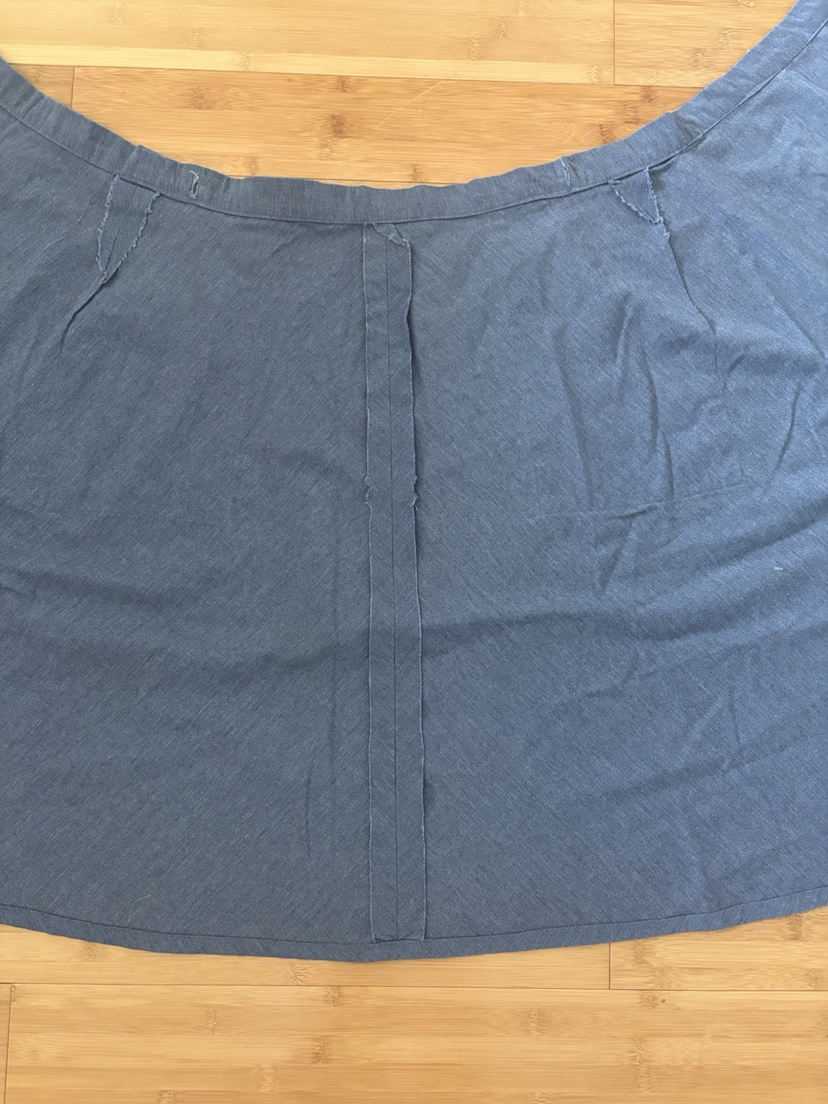 VTG 1950s/60s Handmade Chambray Wrap Skirt with Pockets 34” Waist