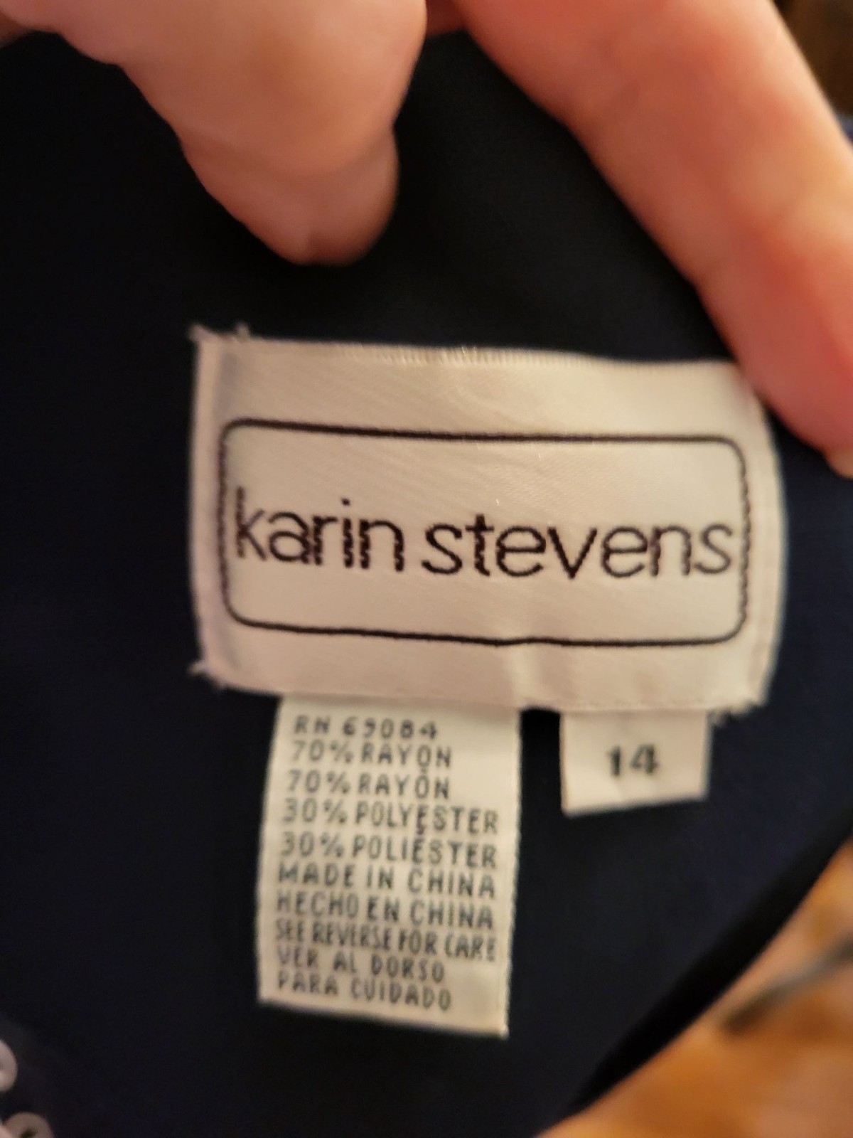 Karin Stevens Vintage 90s Does 40&rsquo;s Navy Blouse Embroidered Beaded 14 Nautical
