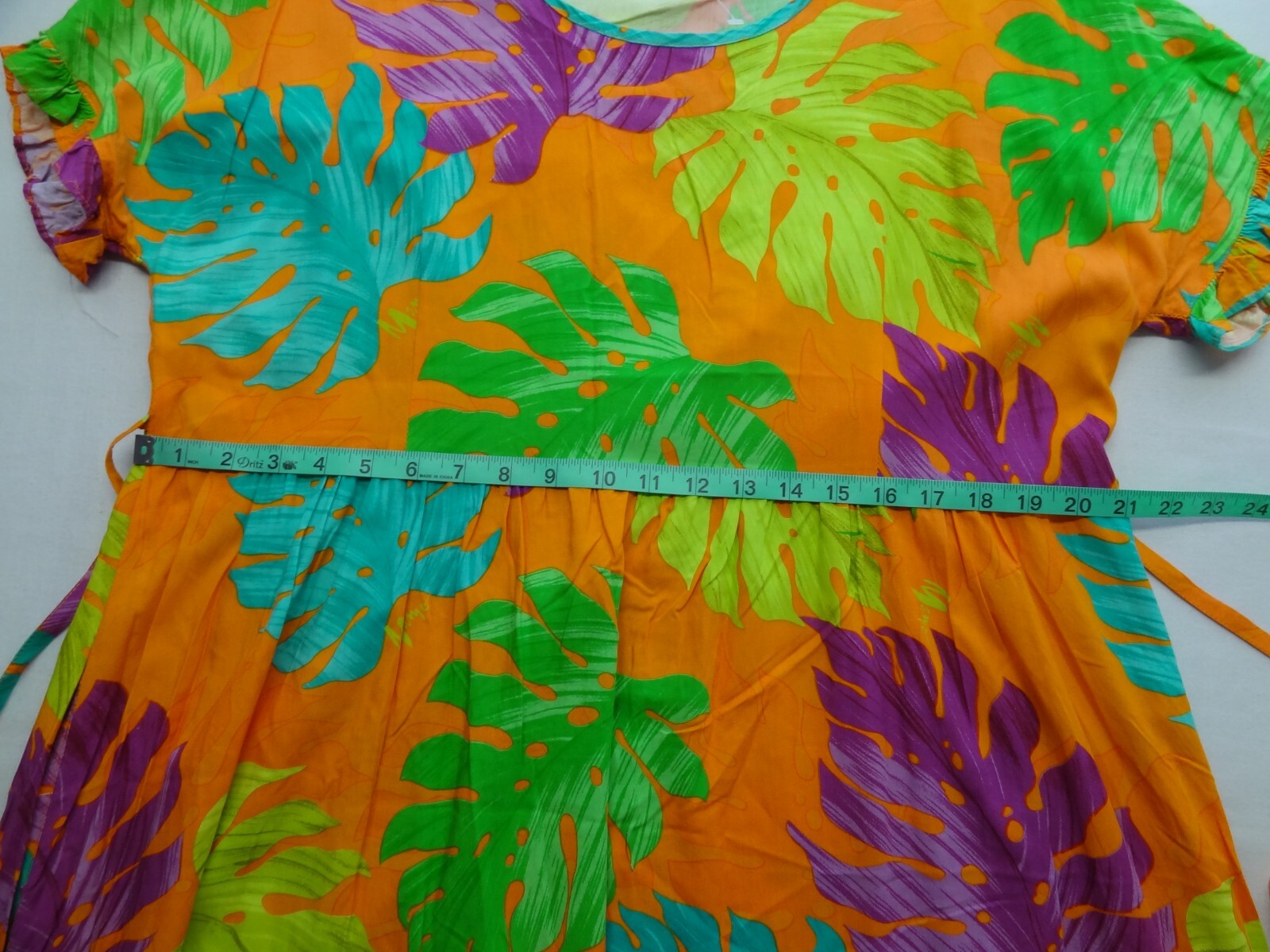 Mamo Howell XL 100% Rayon Colorful Hawaiian Dress VTG Style 530 Tie Waist USA