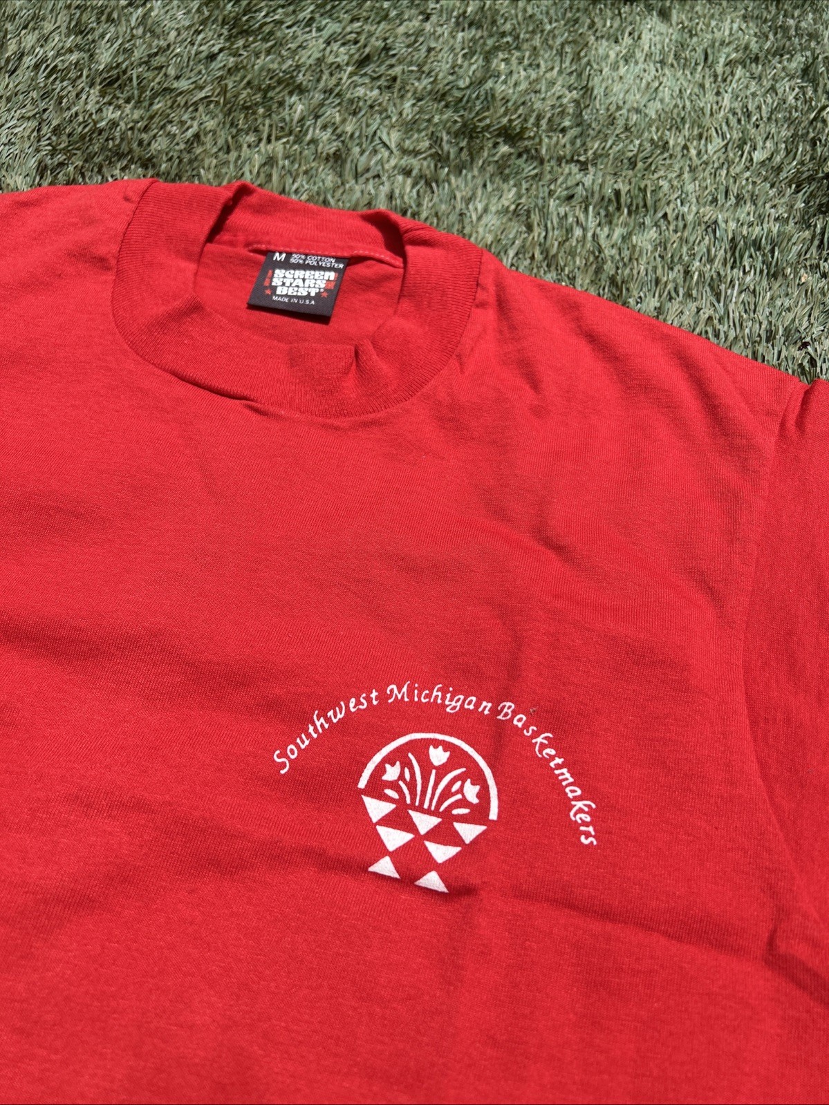 VTG T-shirt Screen Stars 80&rsquo;s USA « Michigan Basketmakers » Single Stitch 50/50 M.