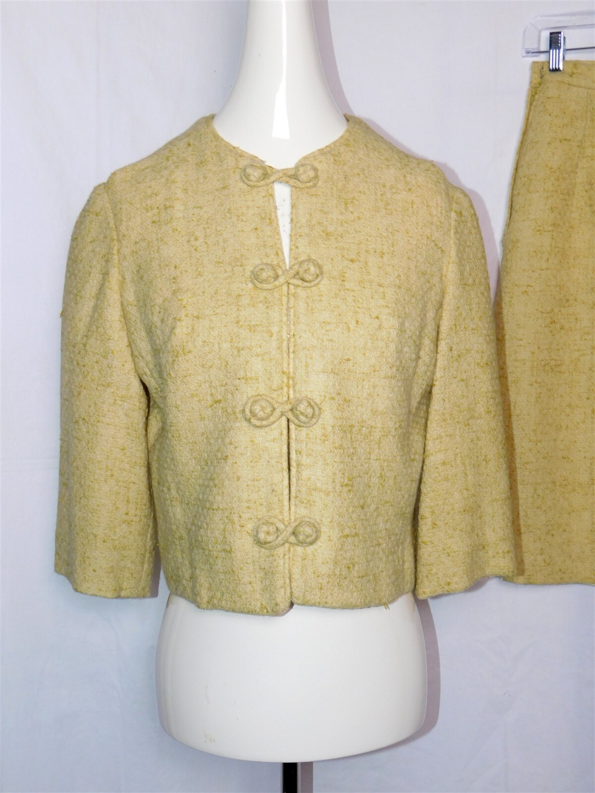 Vtg 2 Pcs MARSHALL FIELD & Company Devonbrook Look Daffodil Yellow Skirt Suit