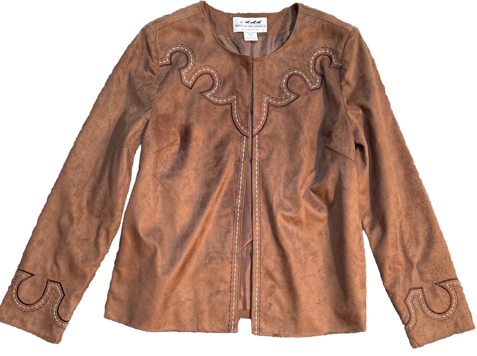 Vintage Back In the Saddle Brown Faux Suede Women’s Western Jacket Medium