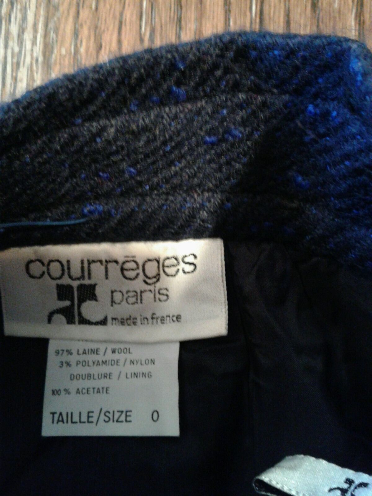 Vintage Courreges Wool Skirt Mid Length Womens 0 (cb13)