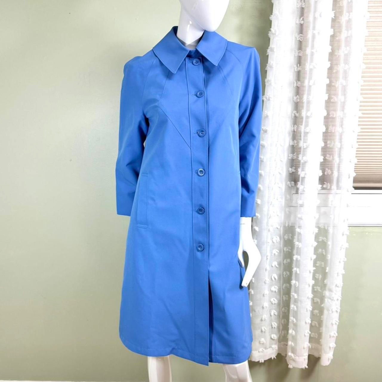 Vintage 60s Mod Misty Harbor Any-Weather Swing Coat – Blue – Size 8 Petite – Mad