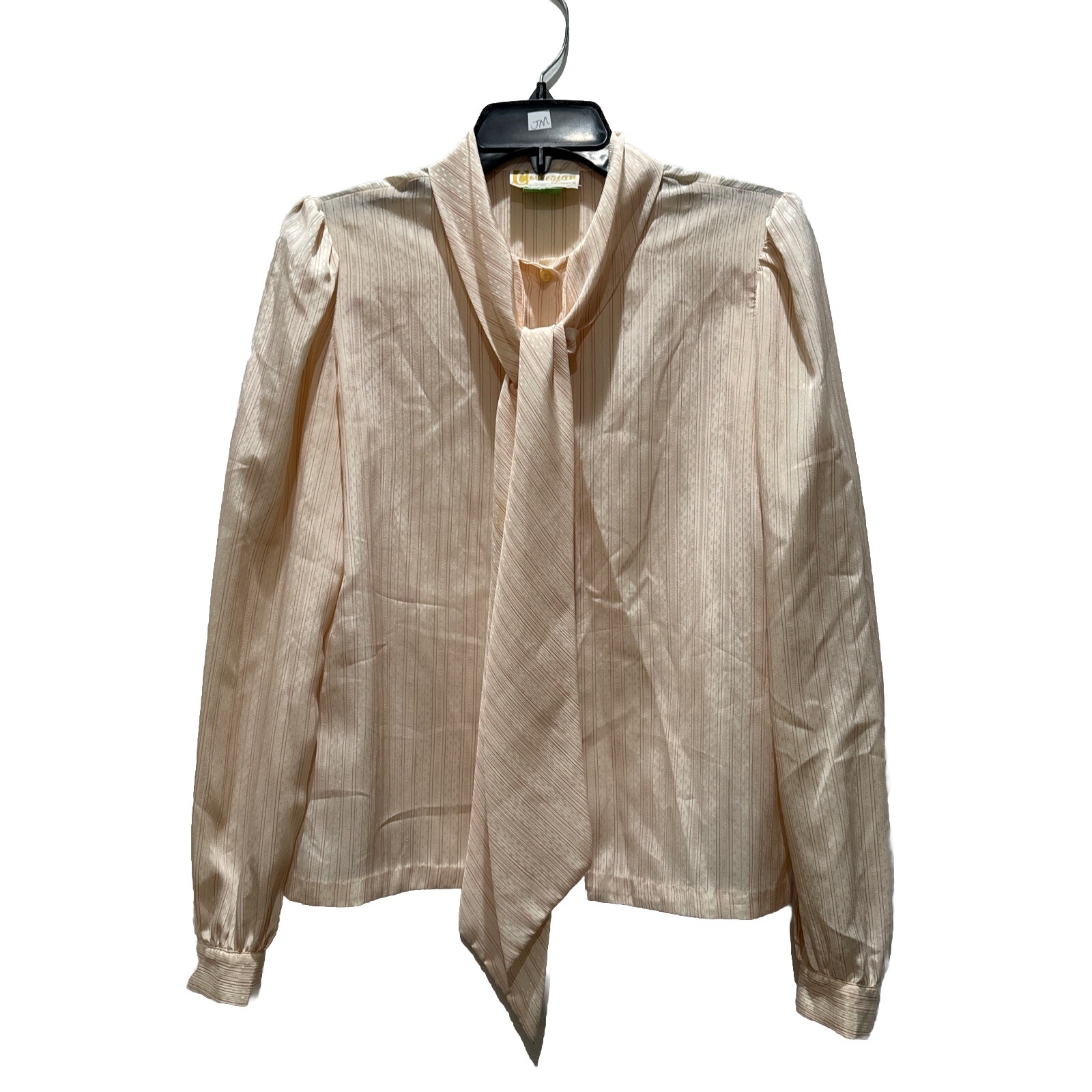Collegian CA Tie Blouse Sz9-10Secretary, Long Sleeve VTG 80s retro Boho library