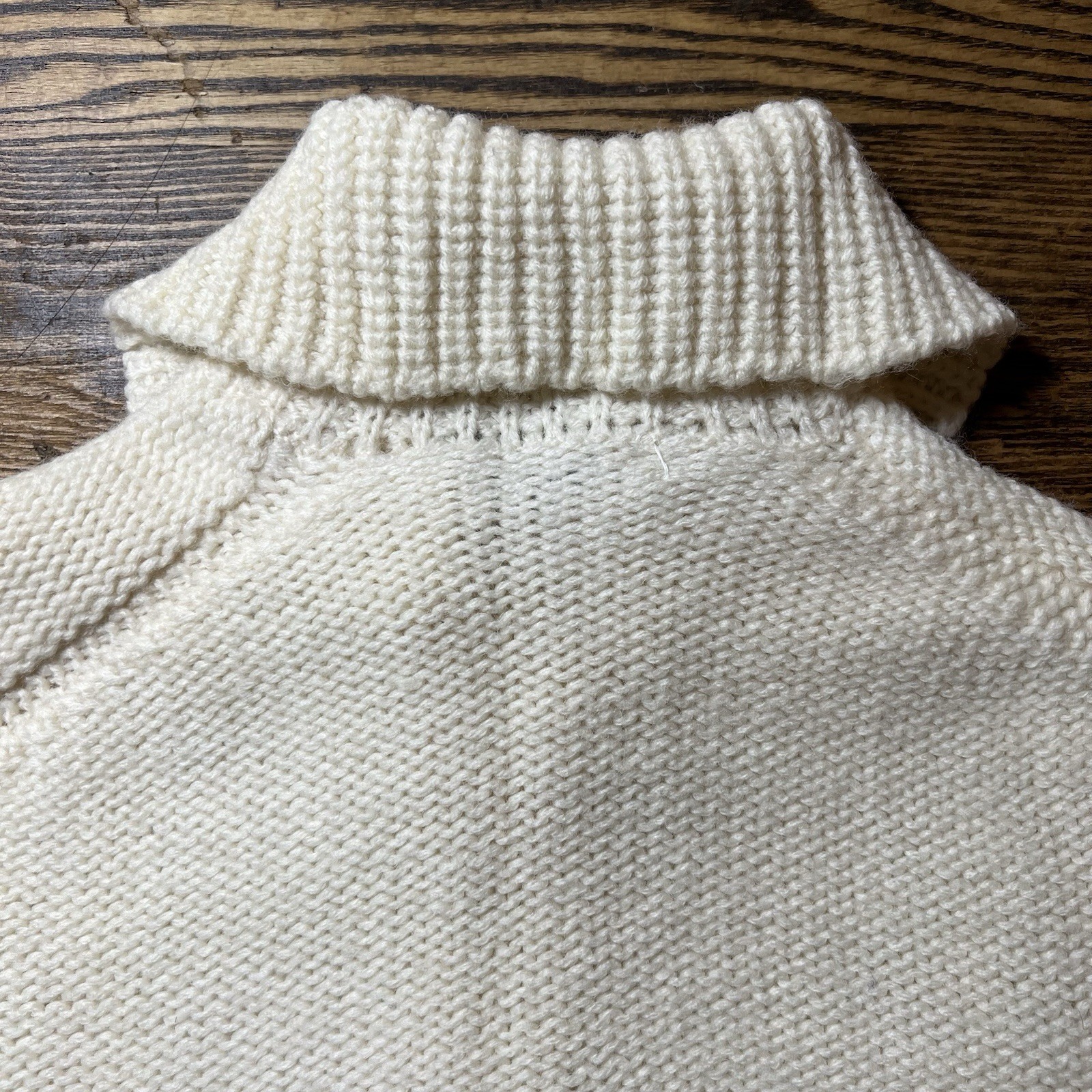 Vintage 60s Miles Sweaters Leaf Pattern Knit Cardigan Shawl Collar Wool Sweater