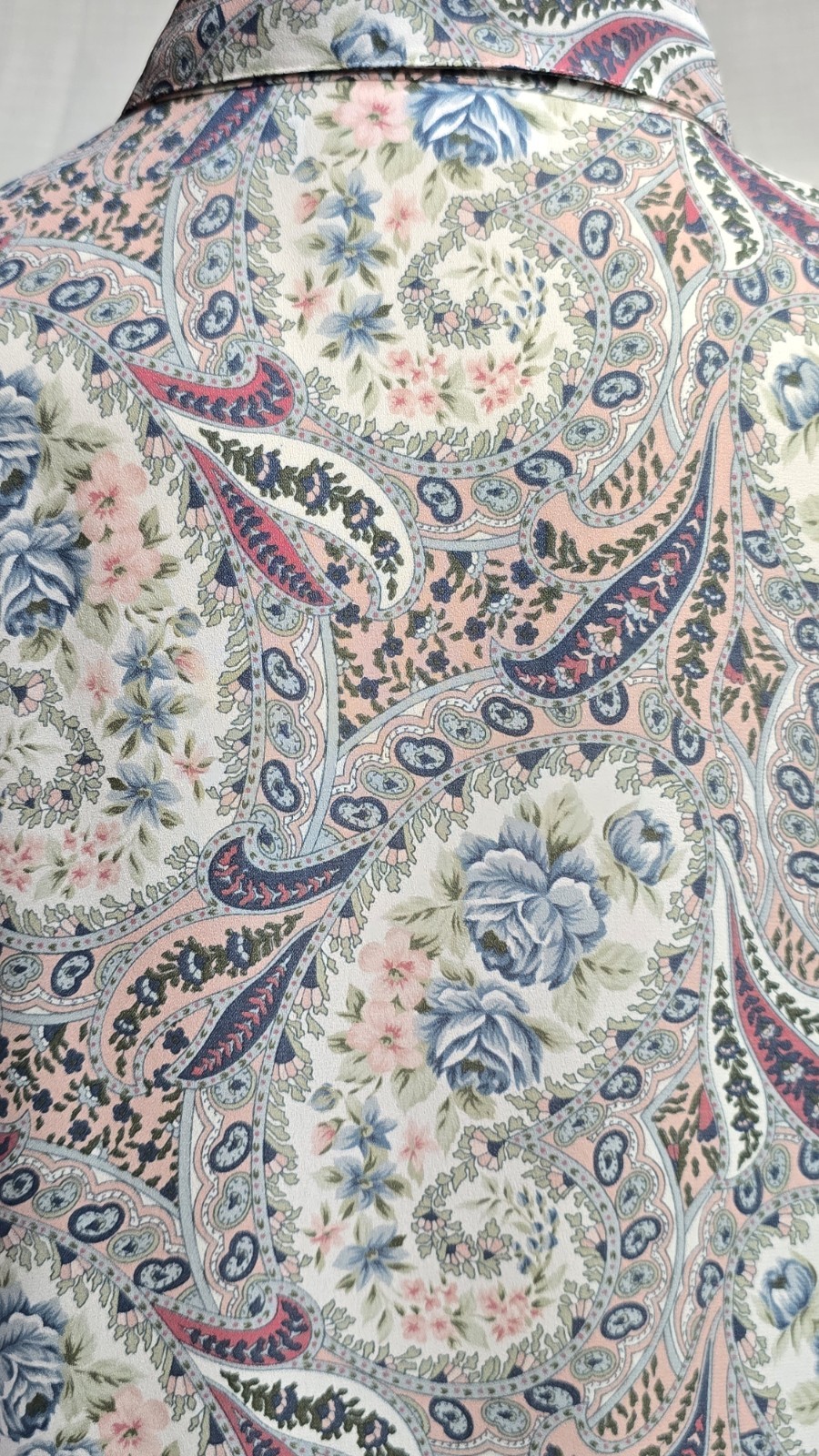 Vtg 70’s Alfred Dunner Blouse Collared With Ruffles Long Sleeve Paisley Sz 16