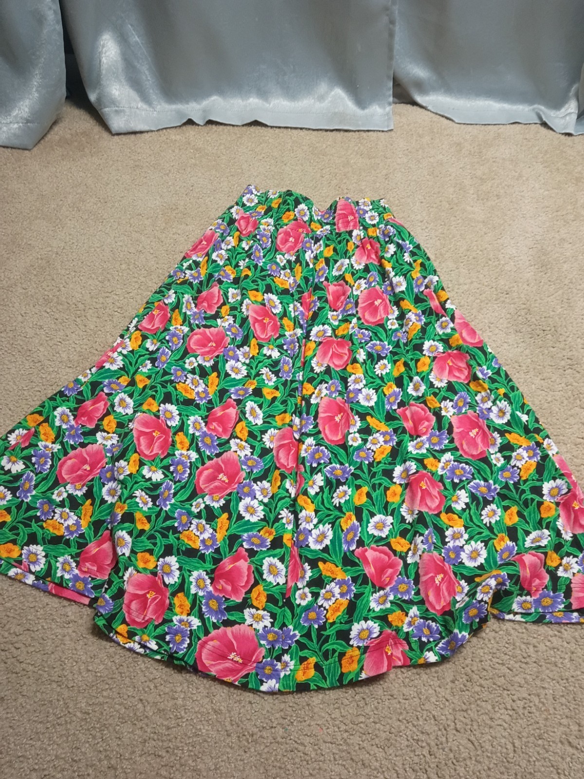 Vintage Dennis Goldsmith Floral Maxi Skirt Colorful HTF Women&rsquo;s Small S USA Made